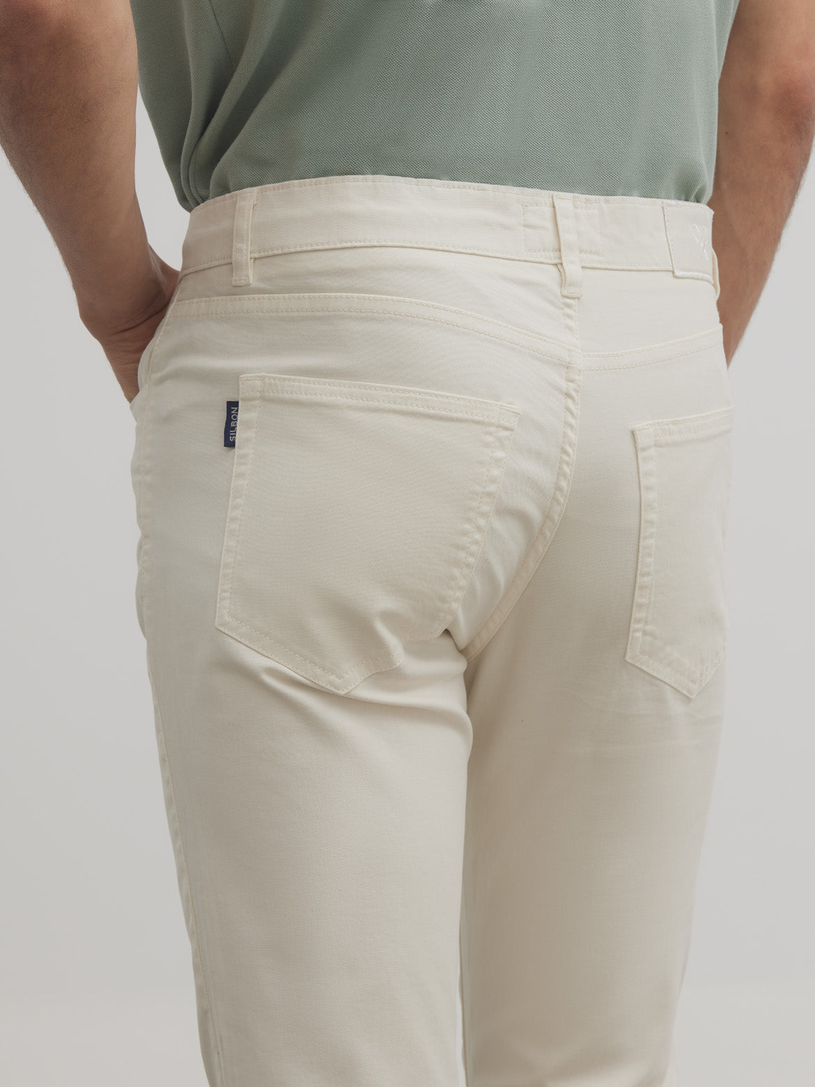 Pantalon sport cinq poches beige clair