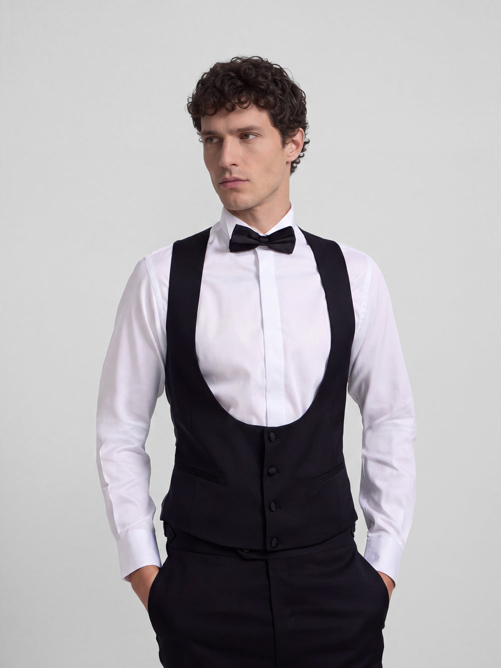Classic black tuxedo vest
