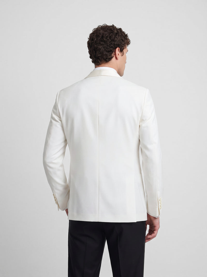 Americana esmoquin silbon blanco