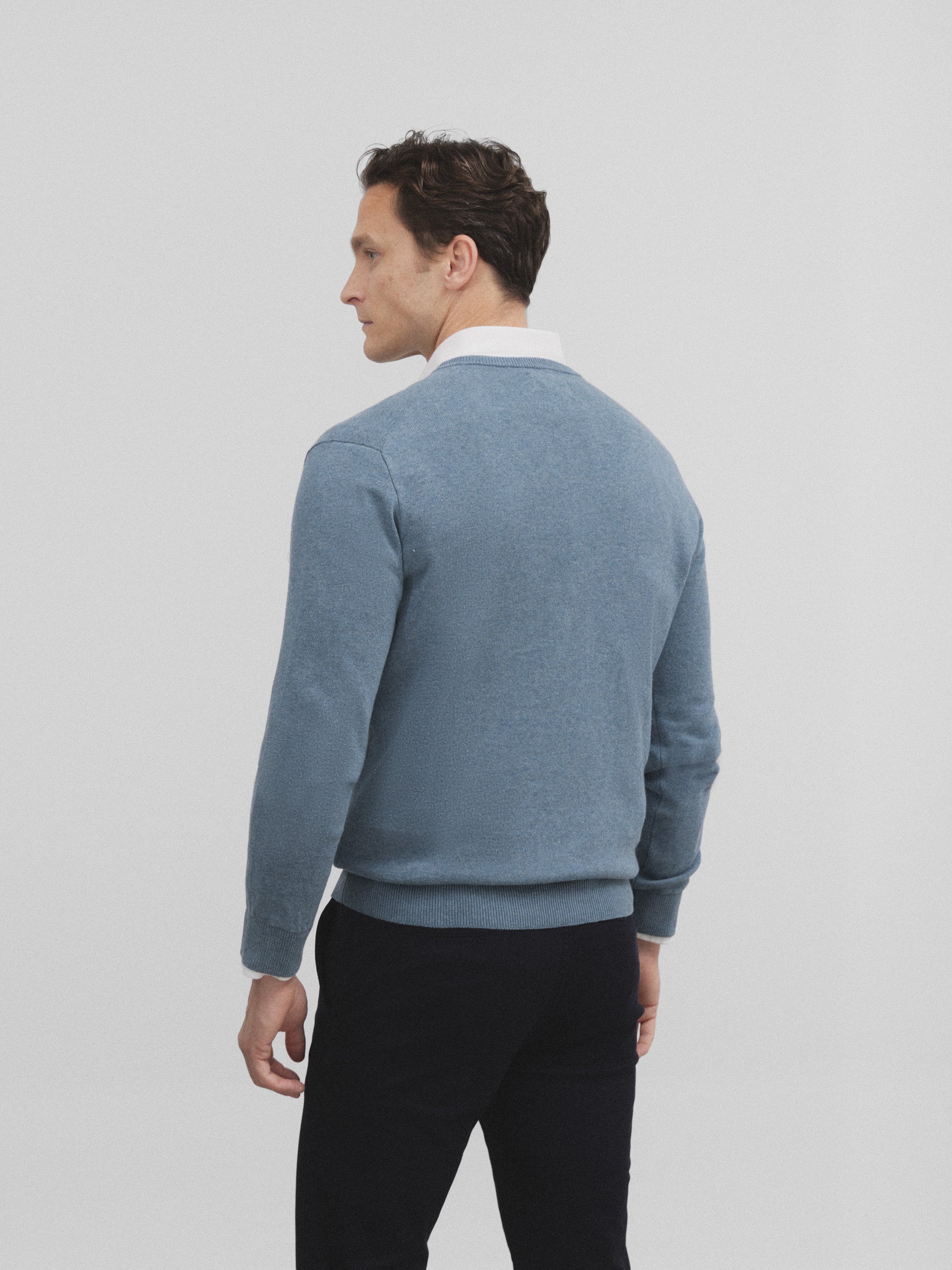 Gray blue v-neck sweater