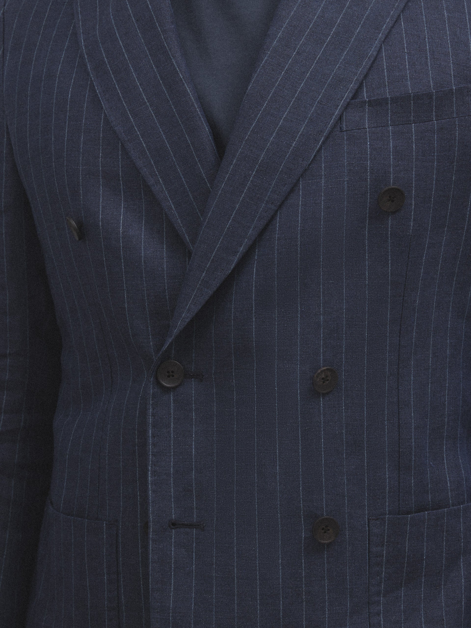 Navy blue pinstripe double-breasted Silbon blazer