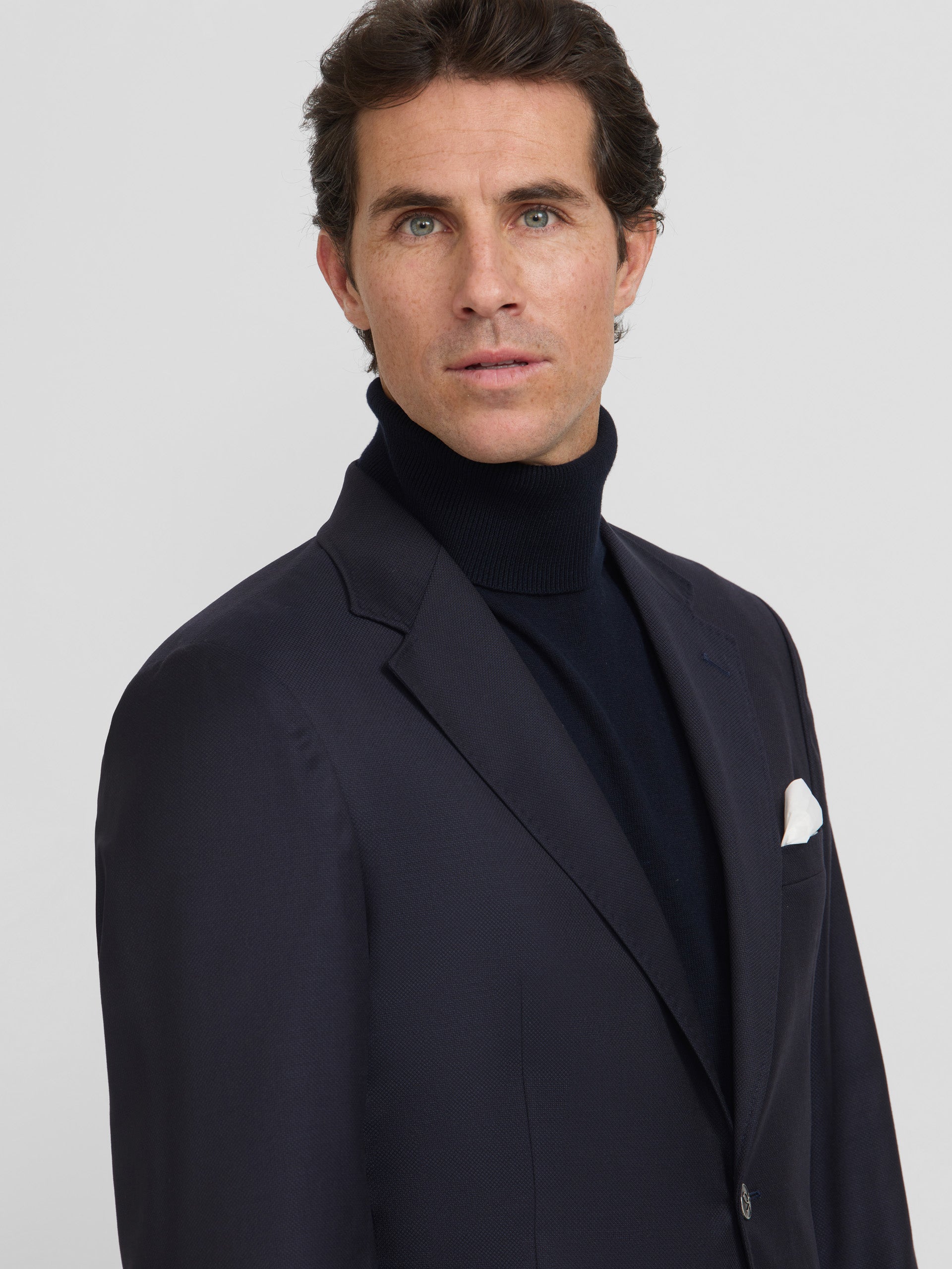 Classic navy stretch blazer