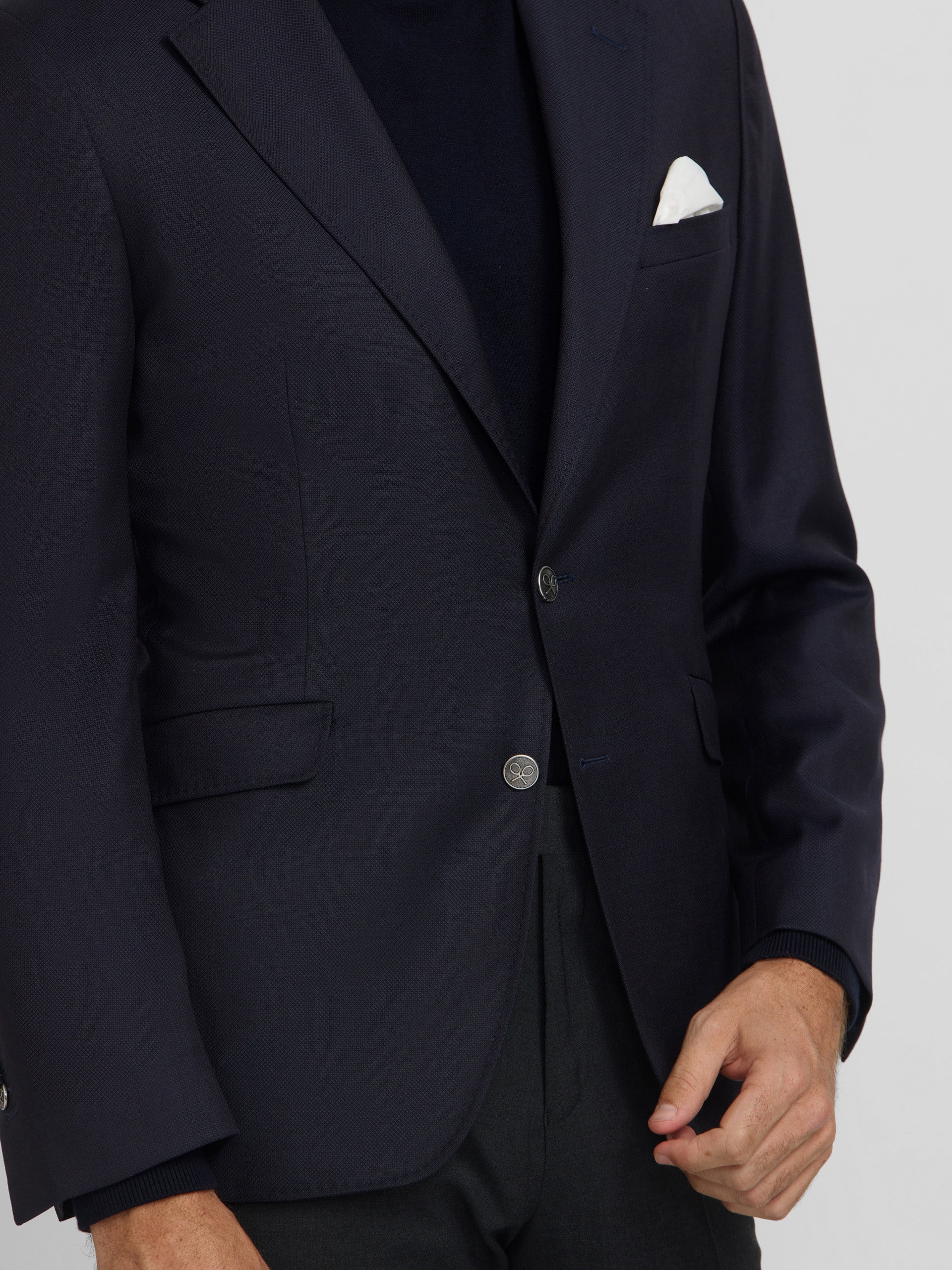 Classic navy stretch blazer