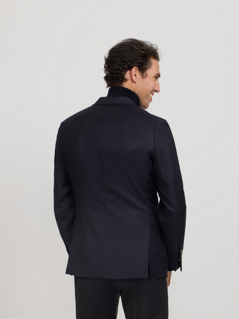 Americana stretch clássica azul-marinho