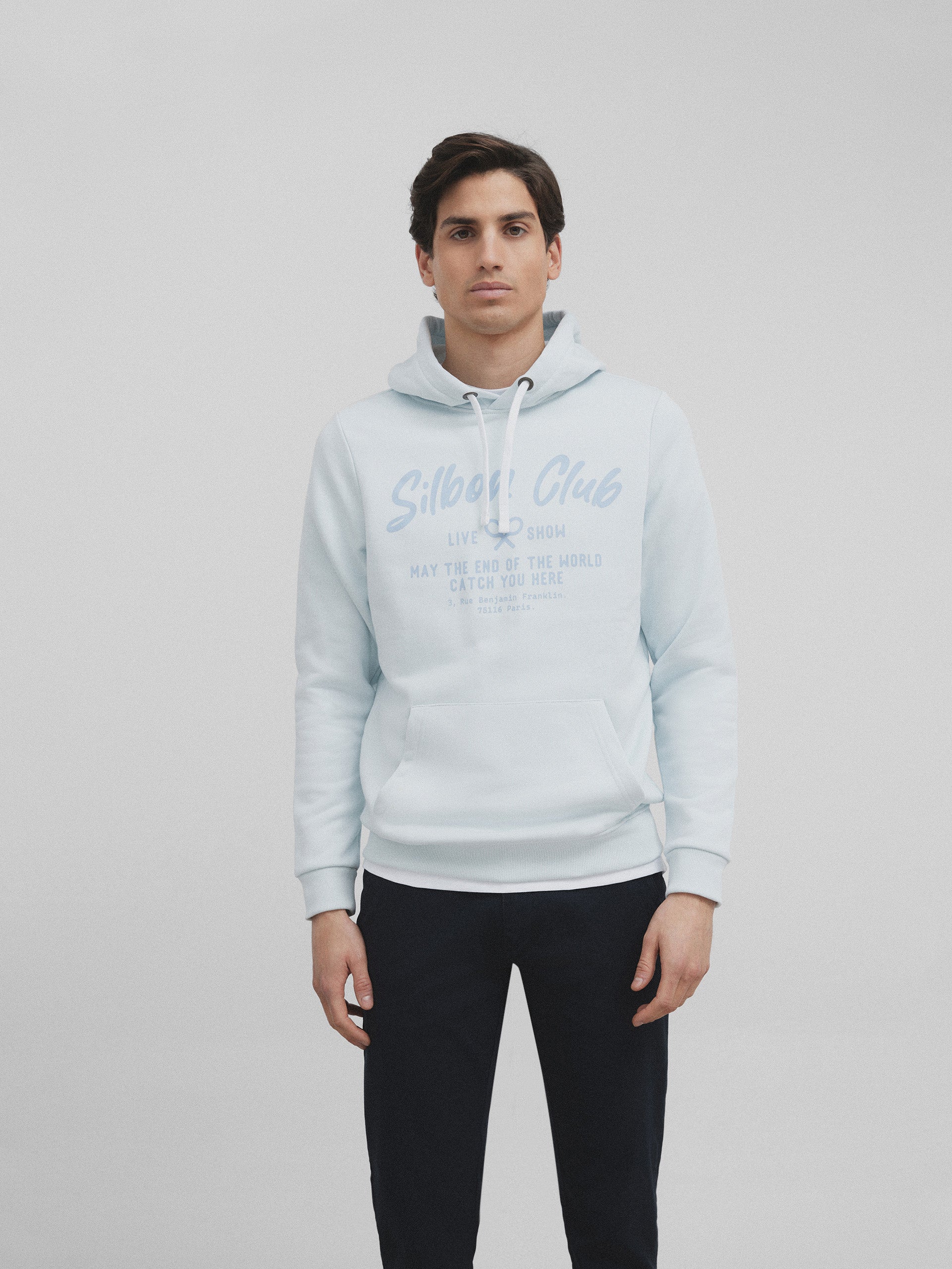 Silbon club celeste hoodie sweatshirt