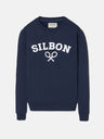 Silbon navy blue half racket sweatshirt