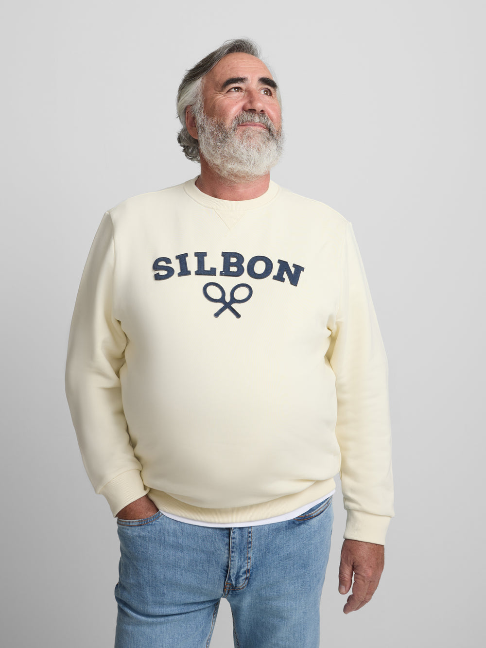 Sweat raquette silbon demi crème