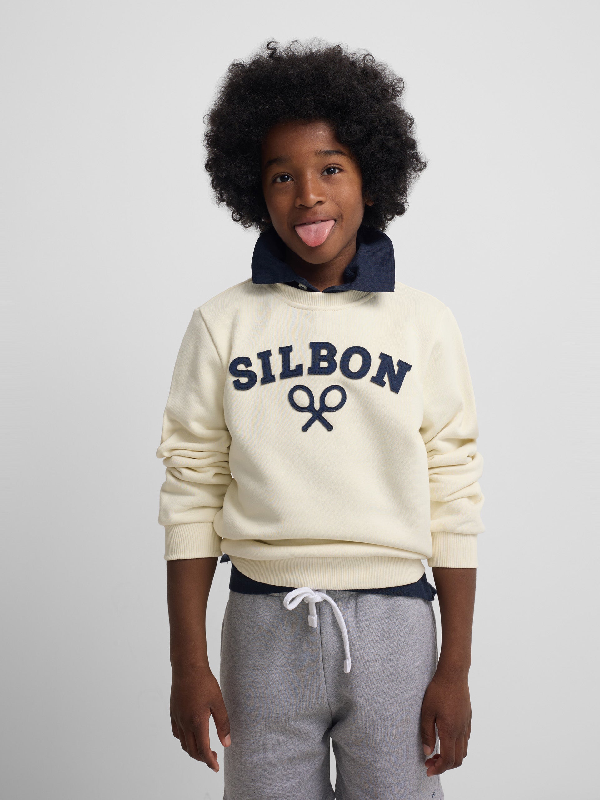 Sweatshirt kids raquete meia creme