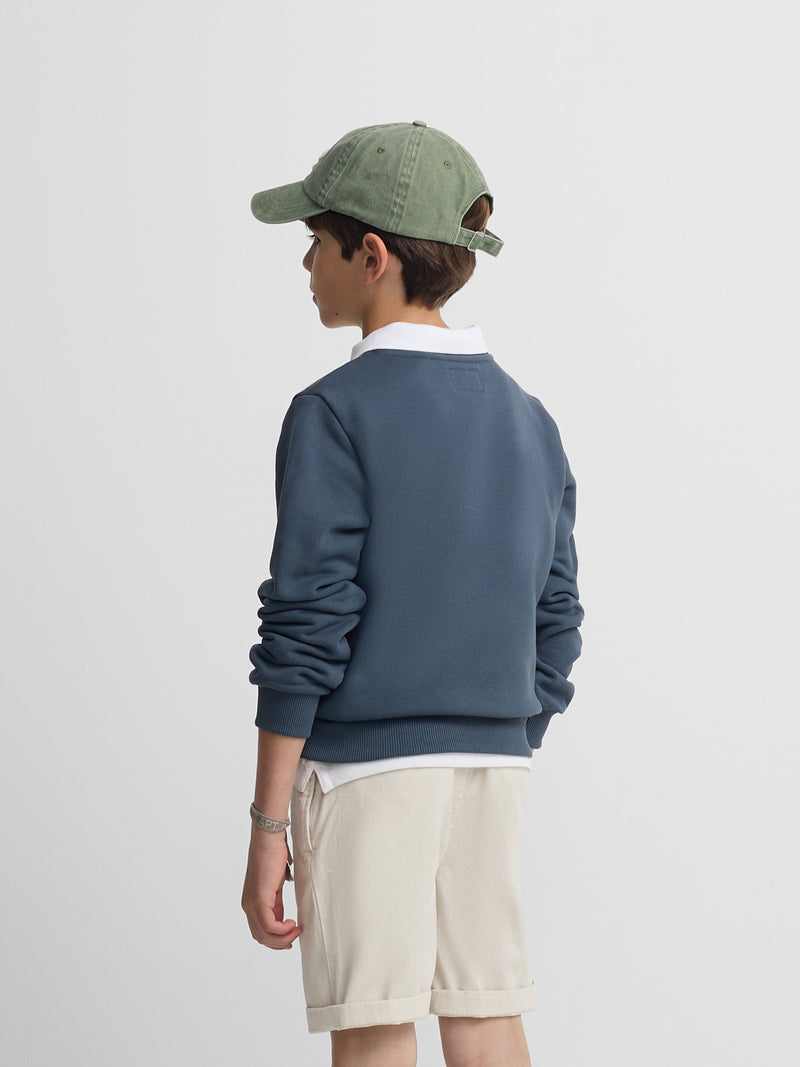 Sweatshirt kids raquete meia azul-marinho