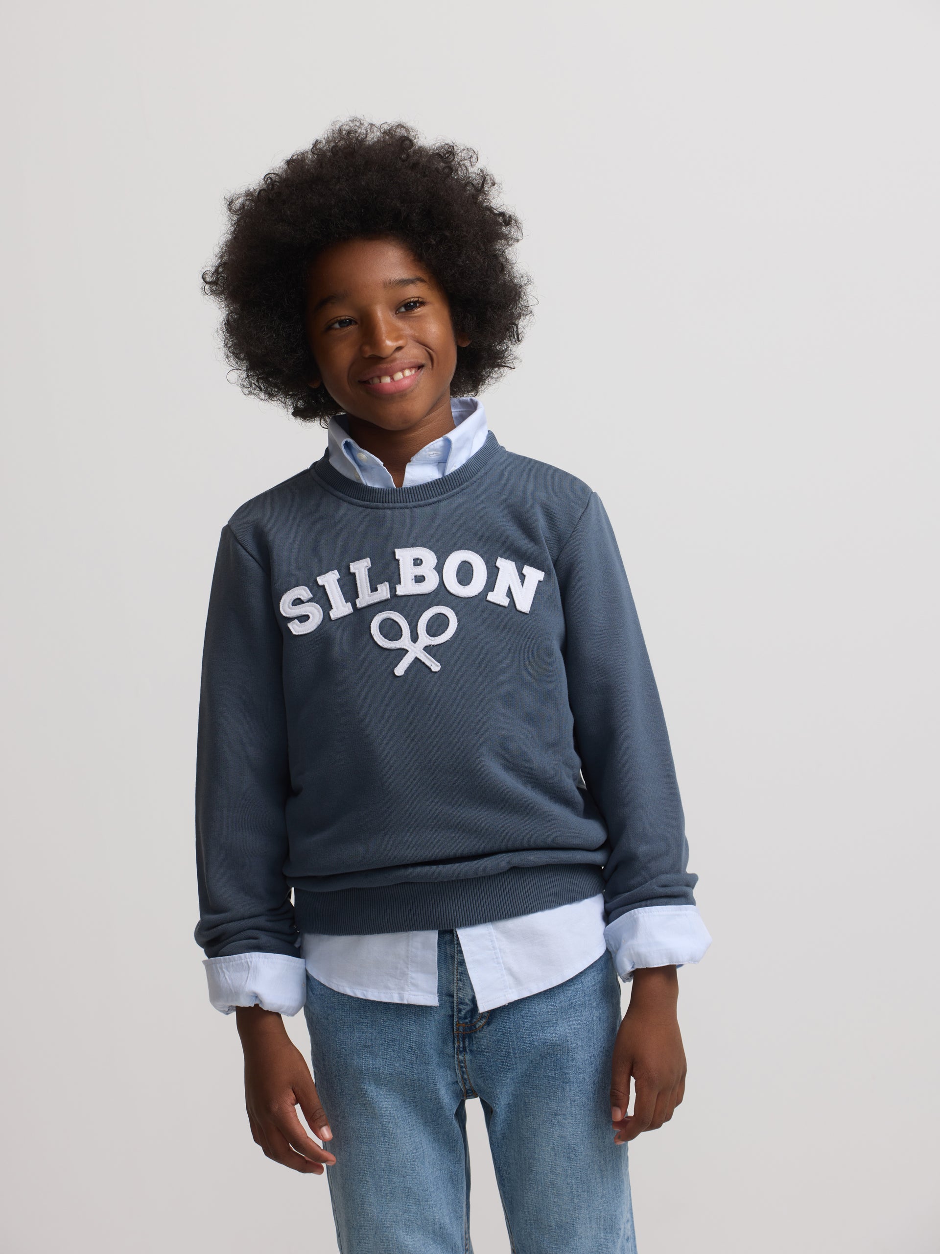 Sweatshirt kids raquete meia azul-marinho
