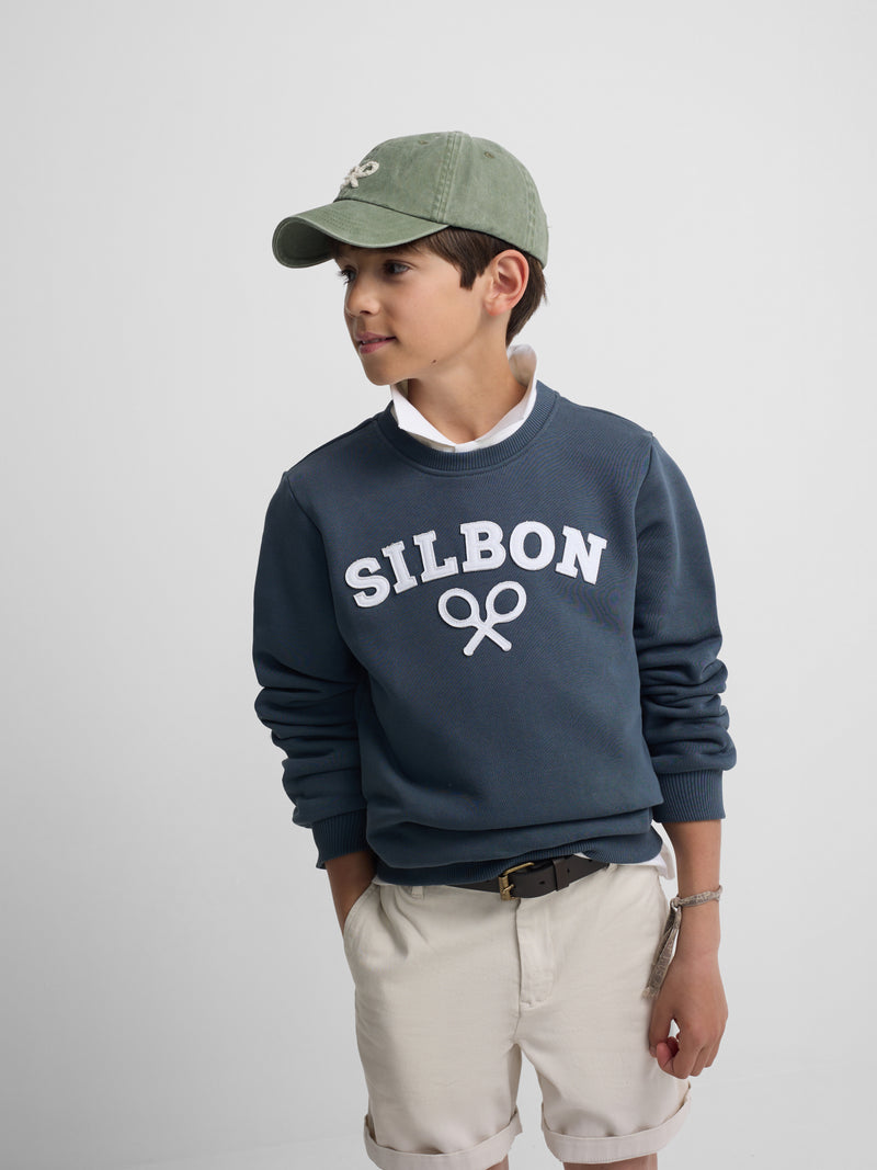 Sweatshirt kids raquete meia azul-marinho