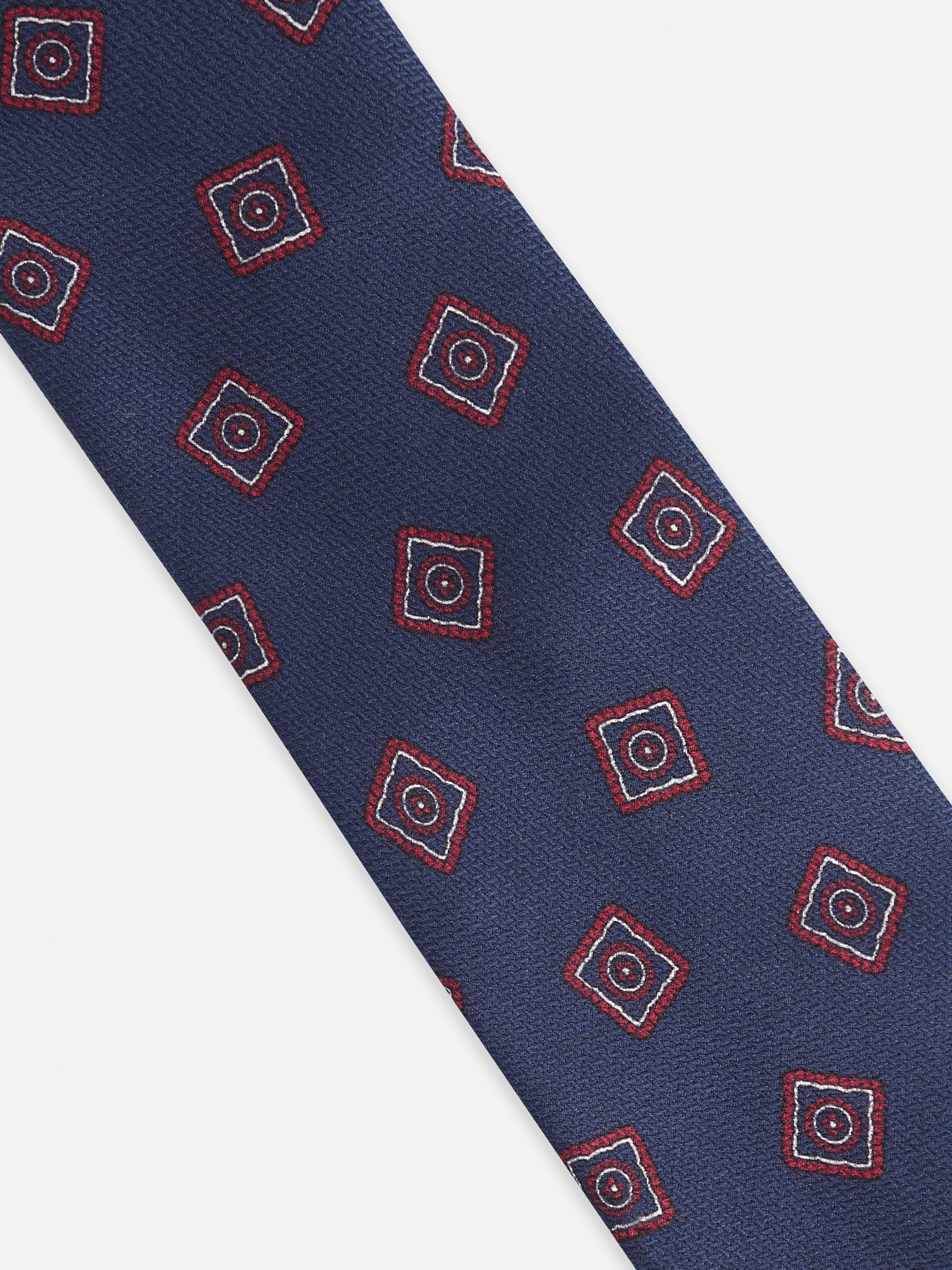 Navy blue irregular print tie