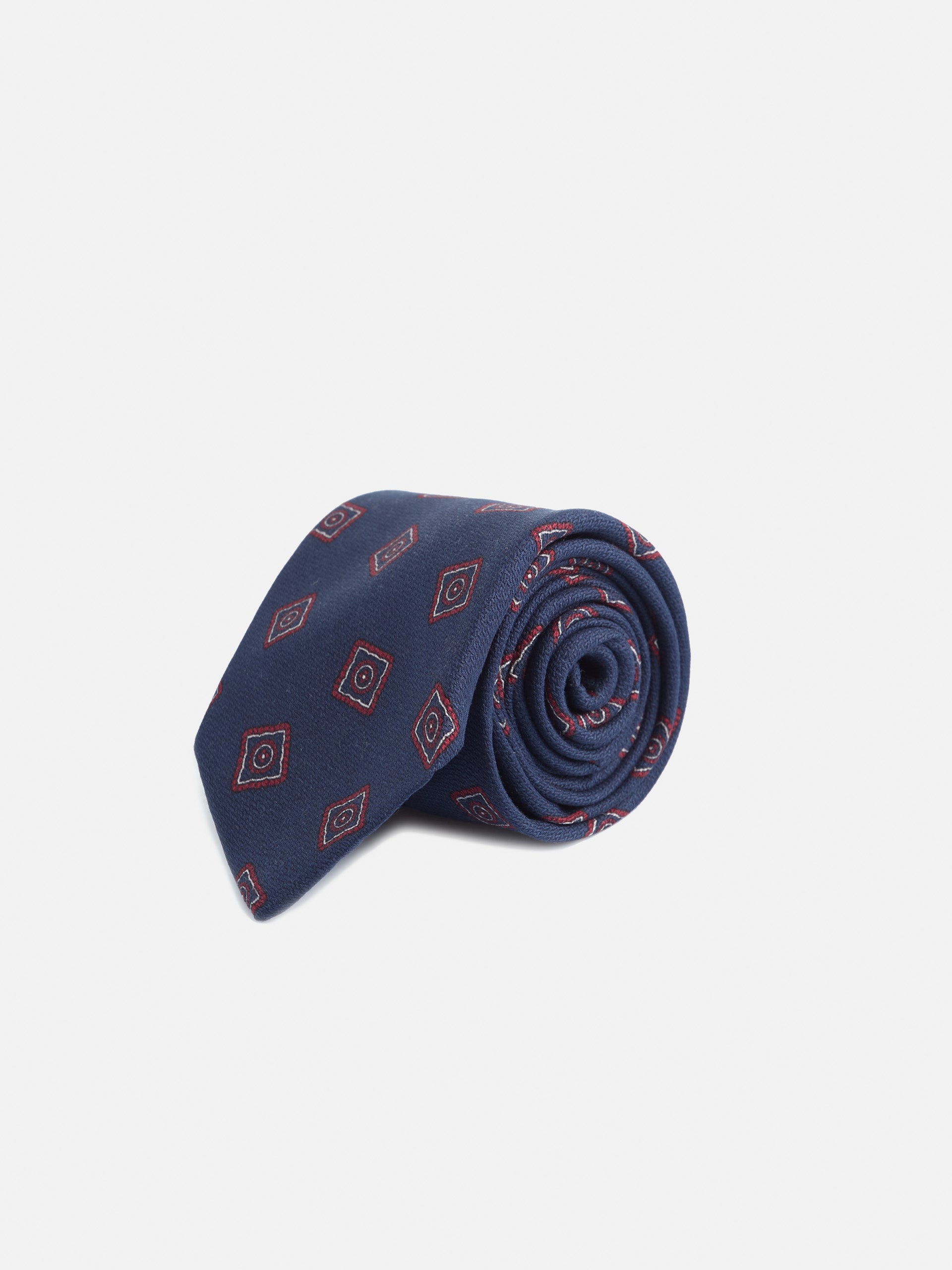 Navy blue irregular print tie
