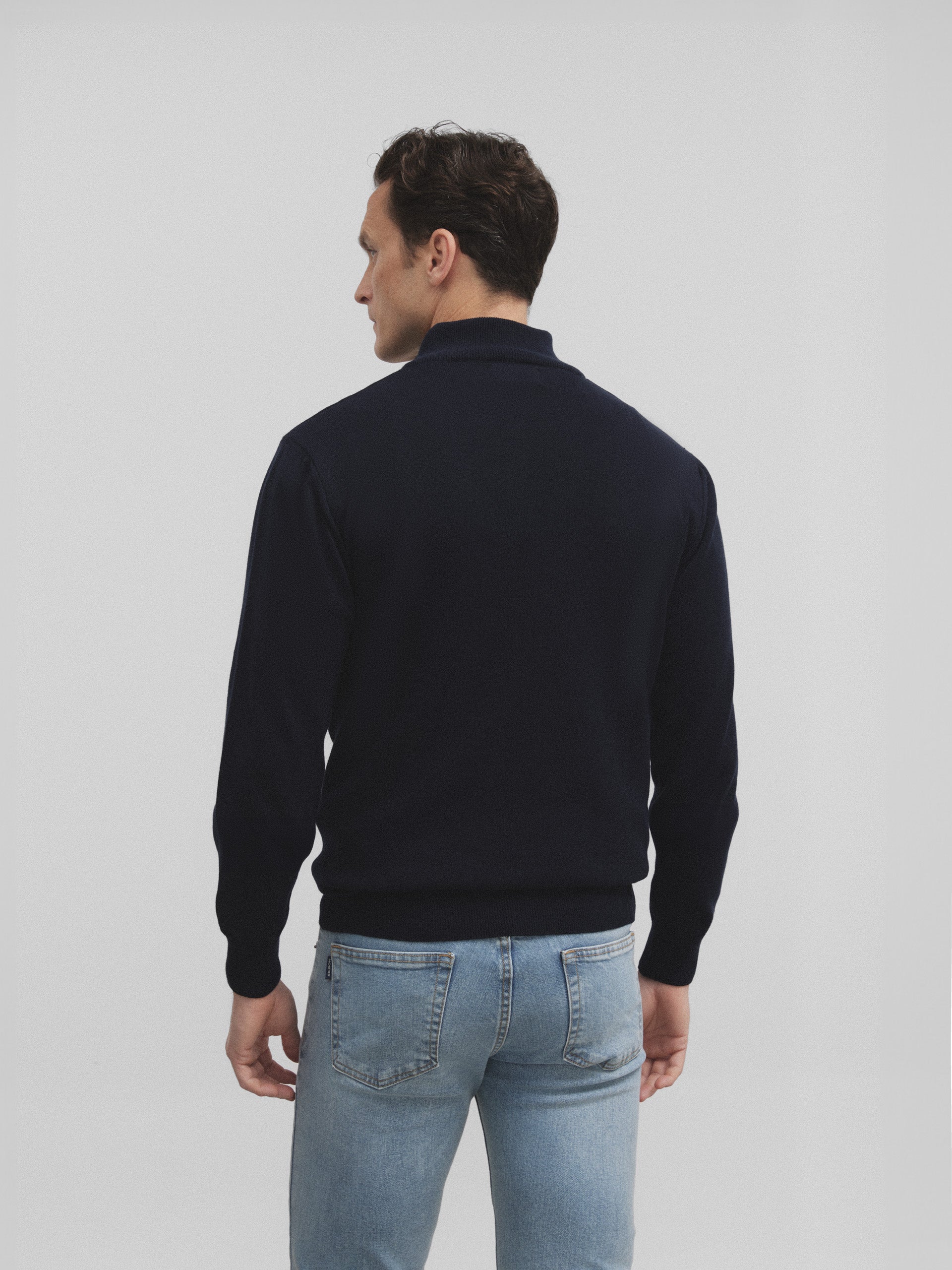 Navy half-zip sweater
