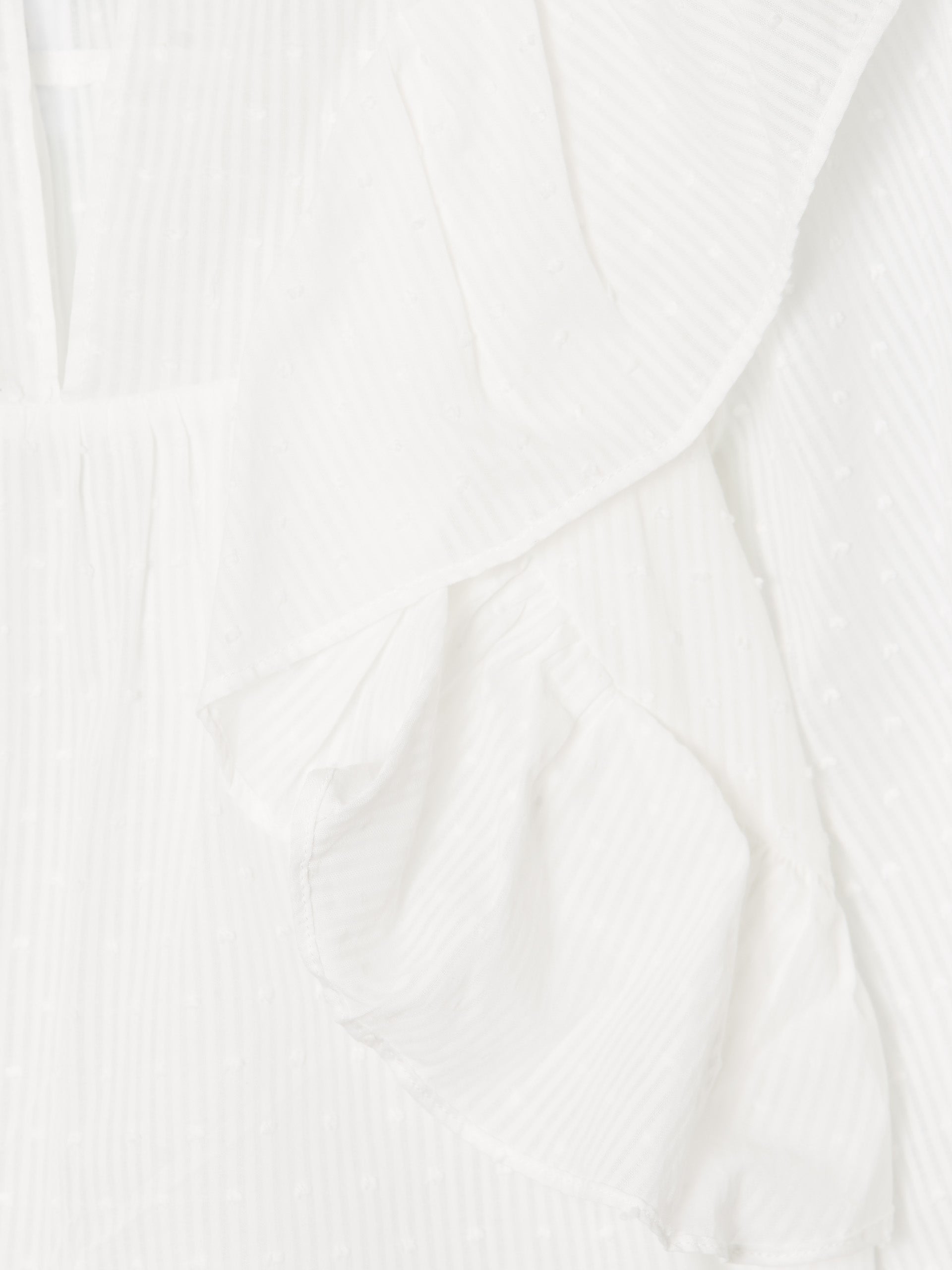 White plumetti ruffle blouse