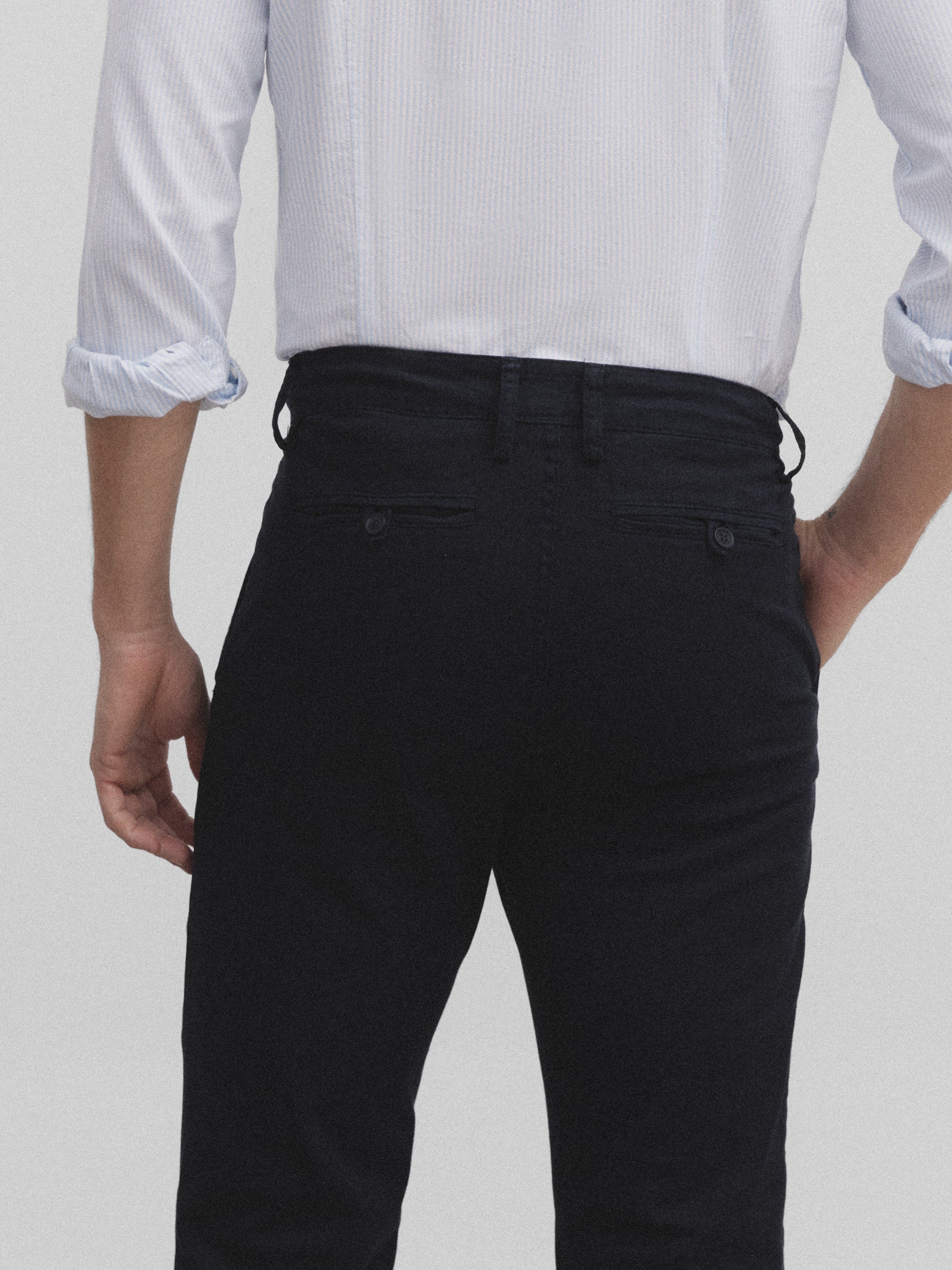 Navy blue extended chino sport pants