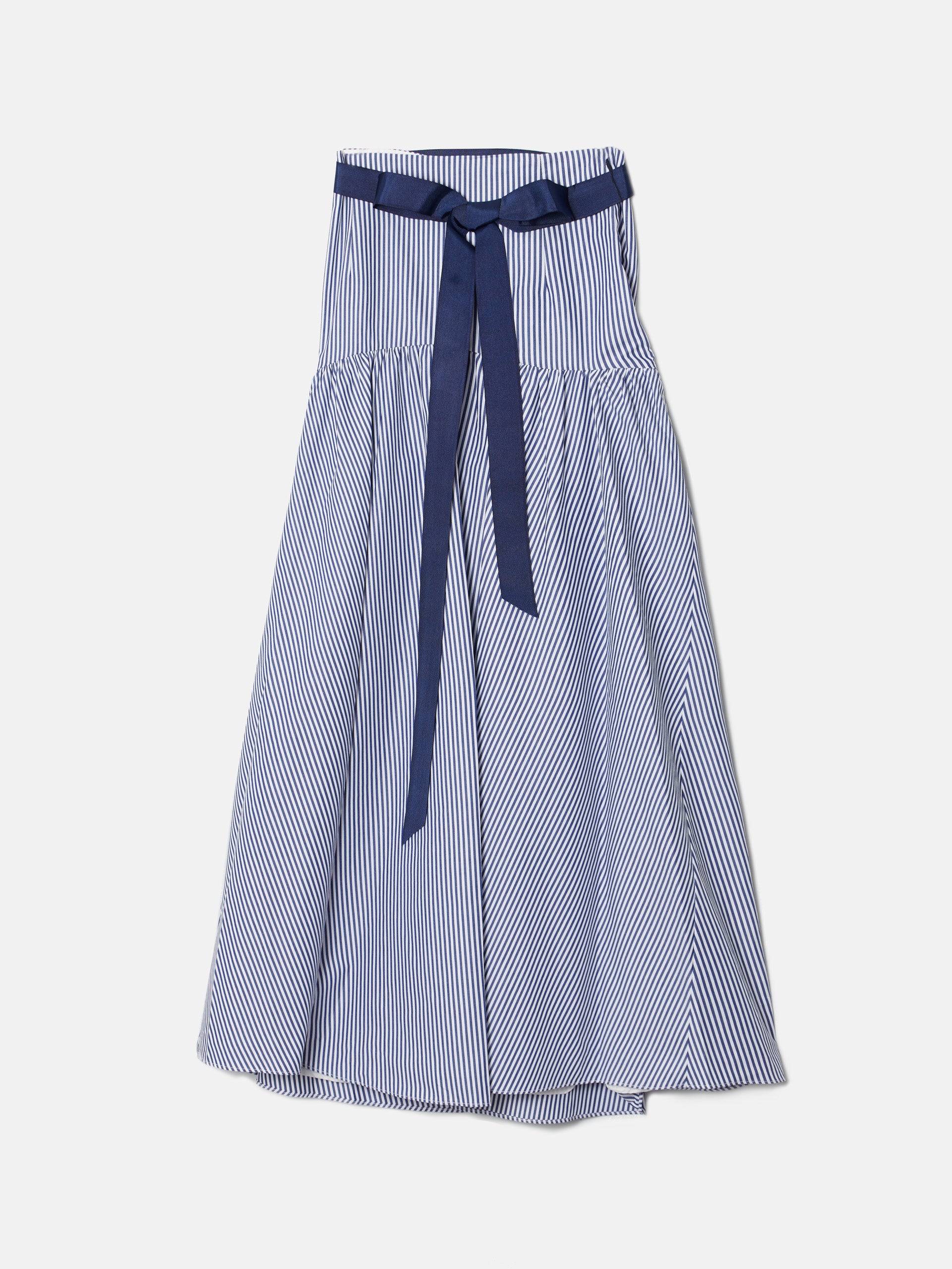 Navy blue striped long skirt