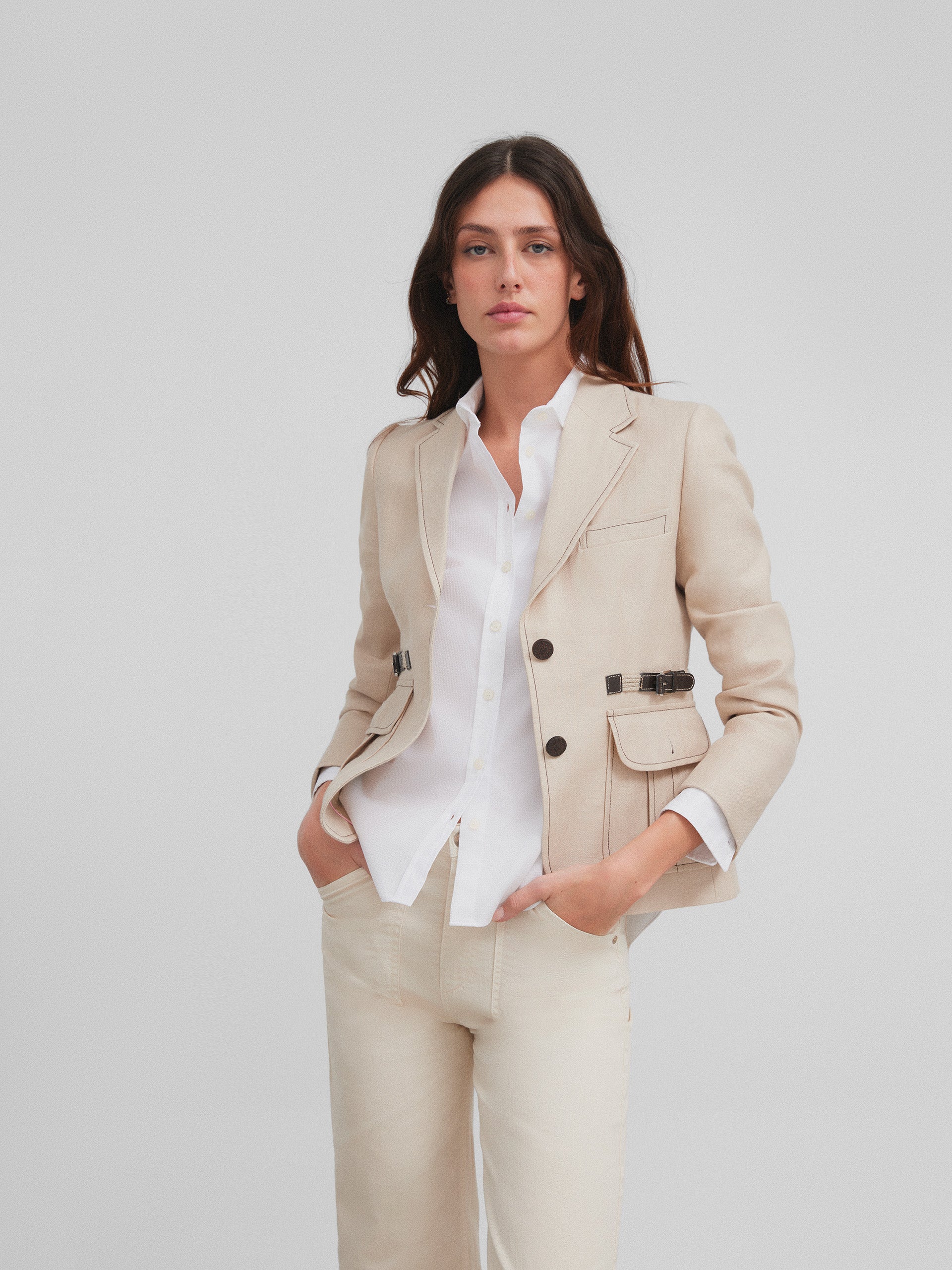 Women's beige safari jacket