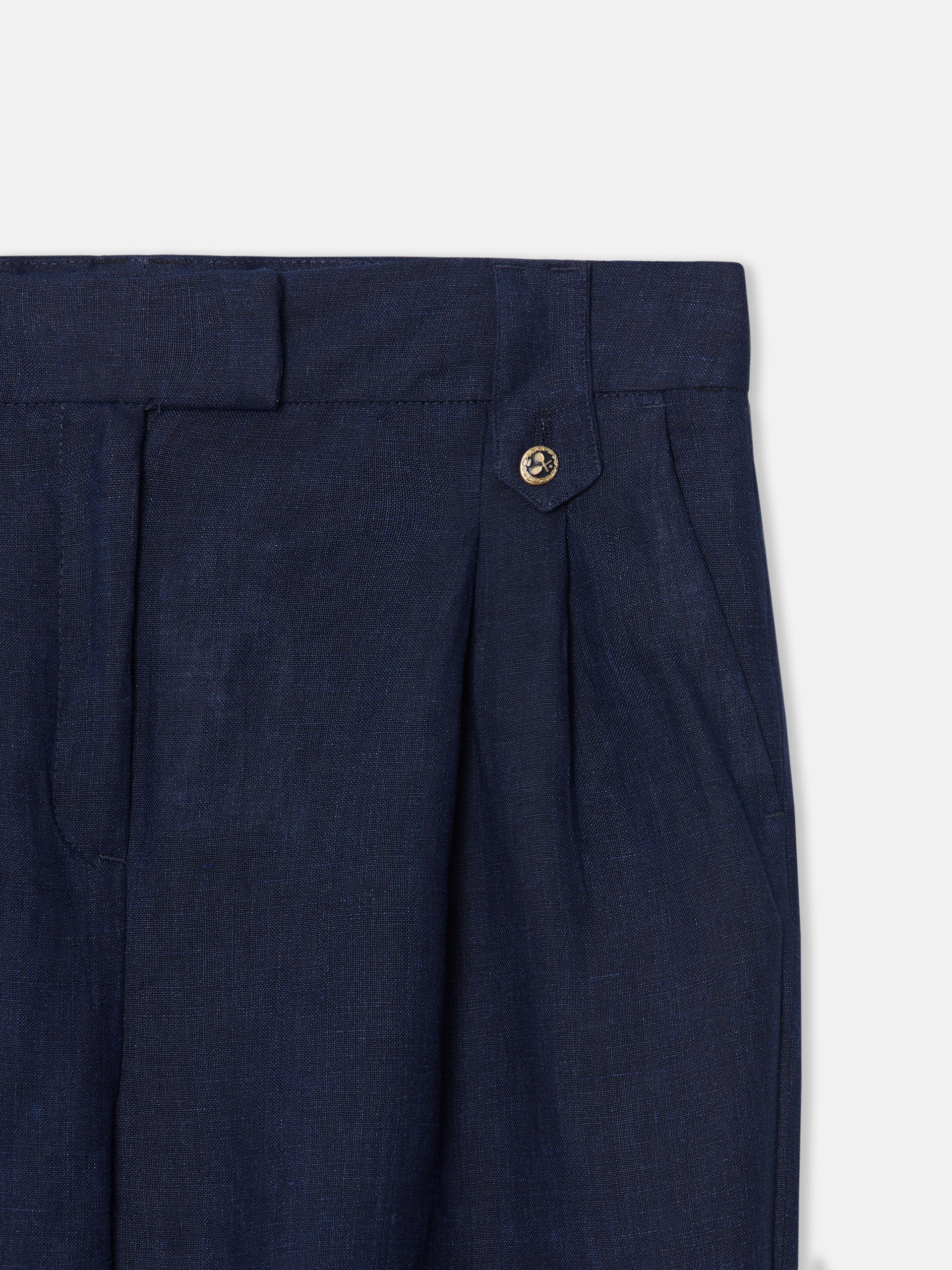 Women's blue linen dress pants