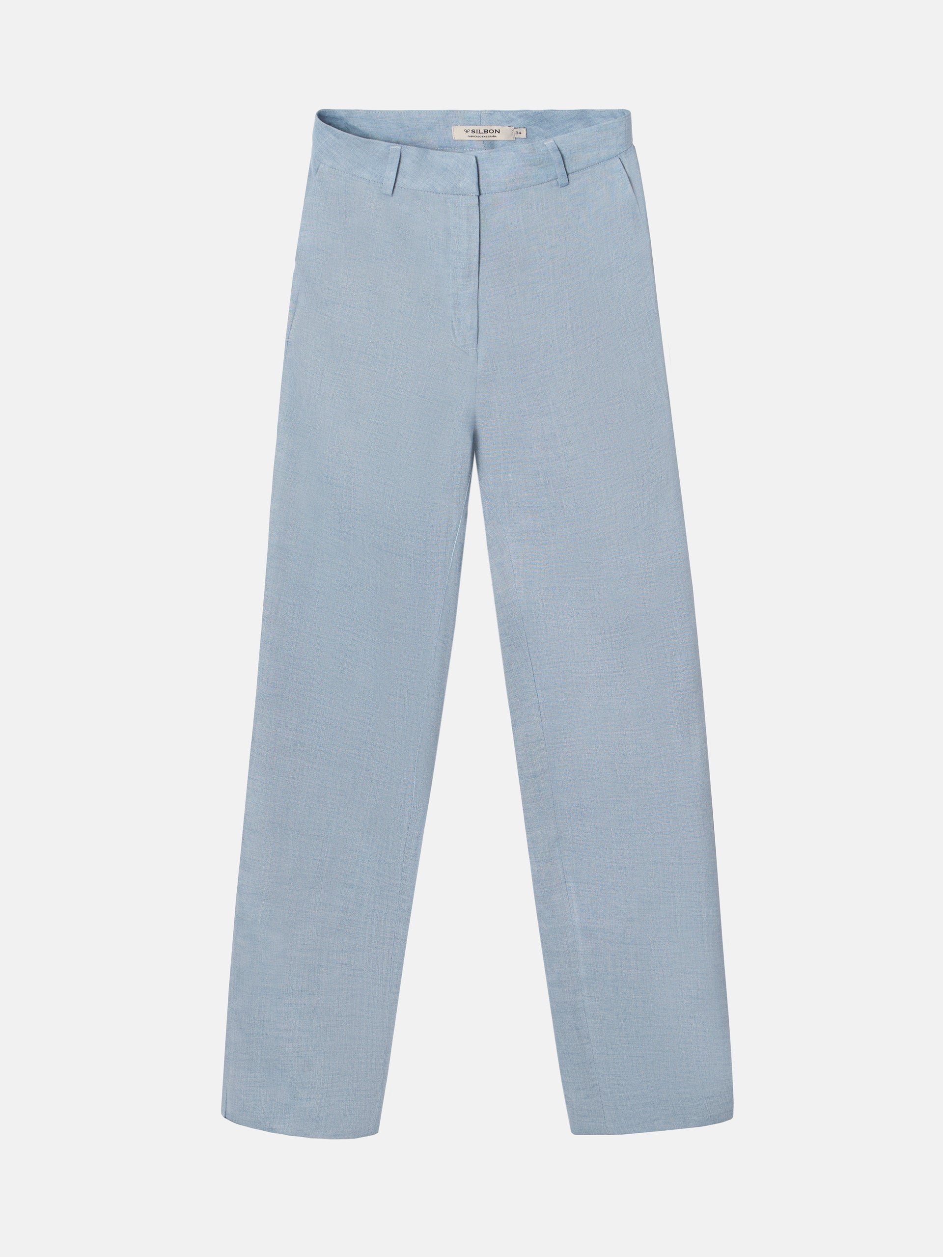 Women's blue denim dress pants