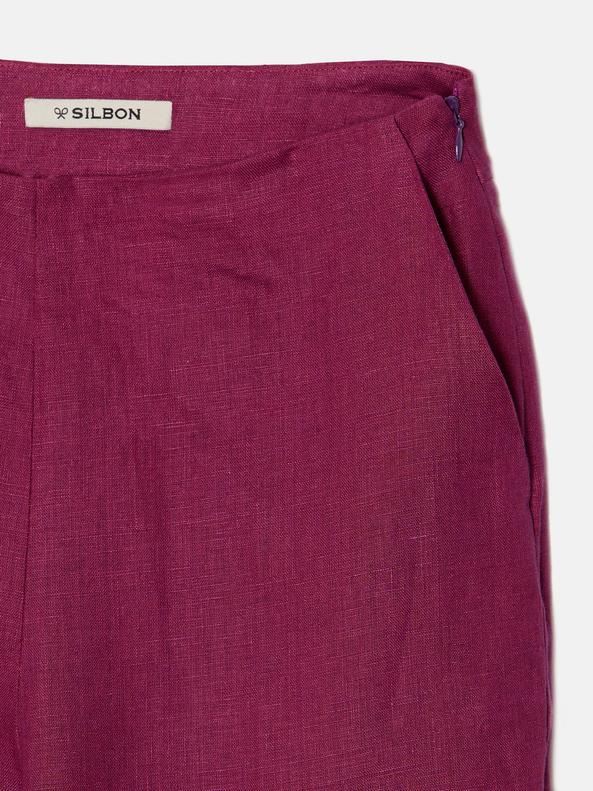 Raspberry linen pants