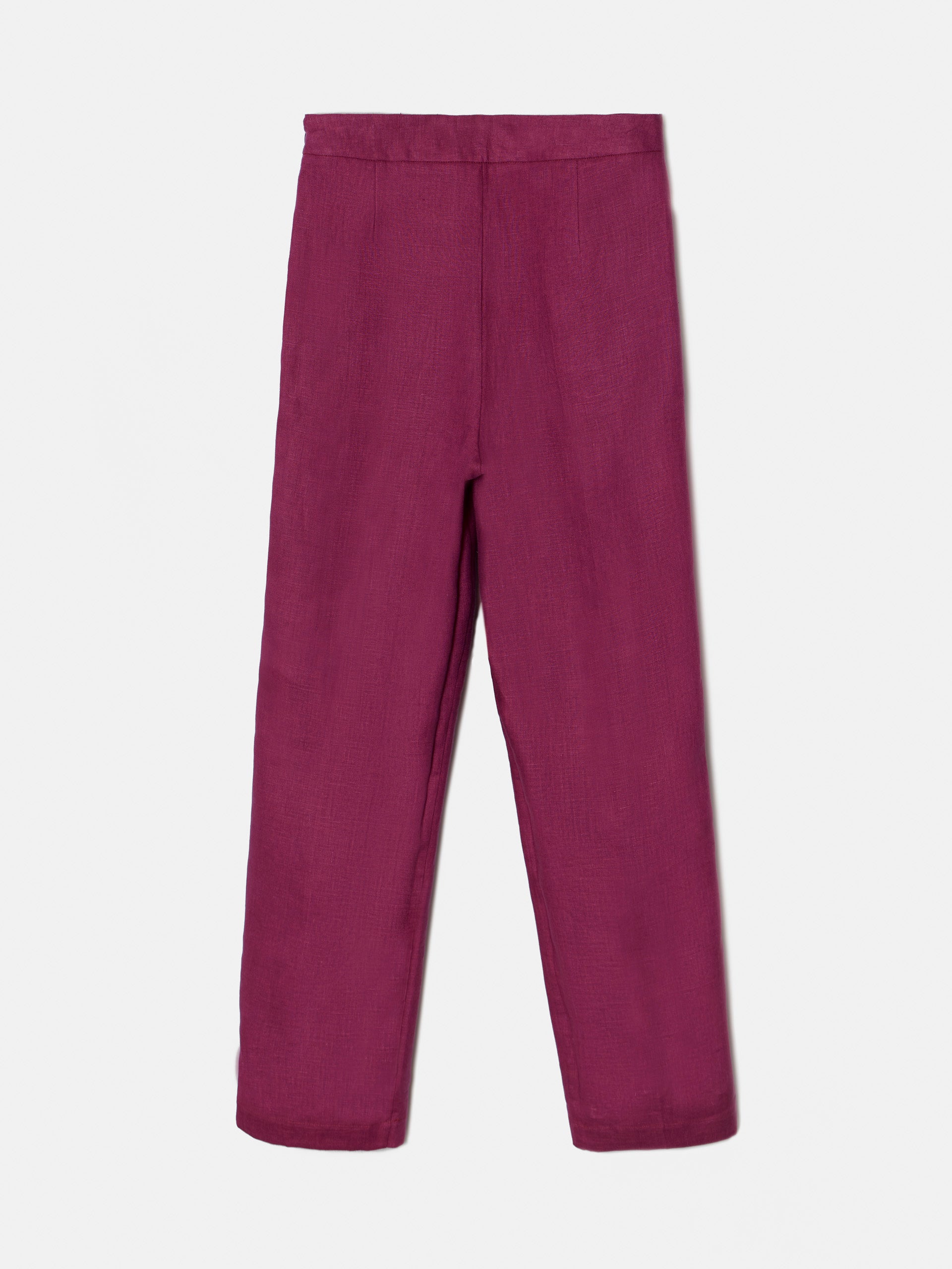 Raspberry linen pants