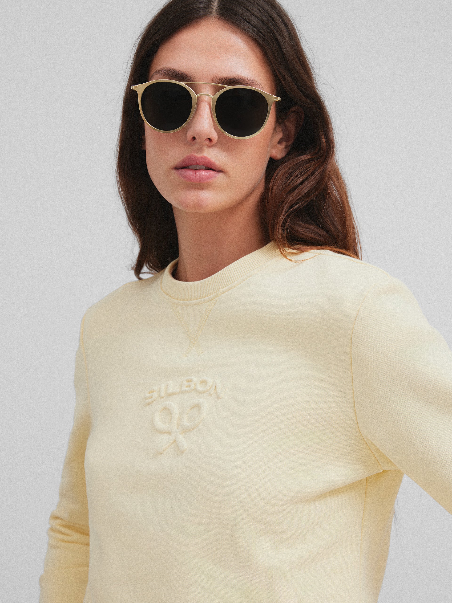 Silbon classic yellow woman sweatshirt