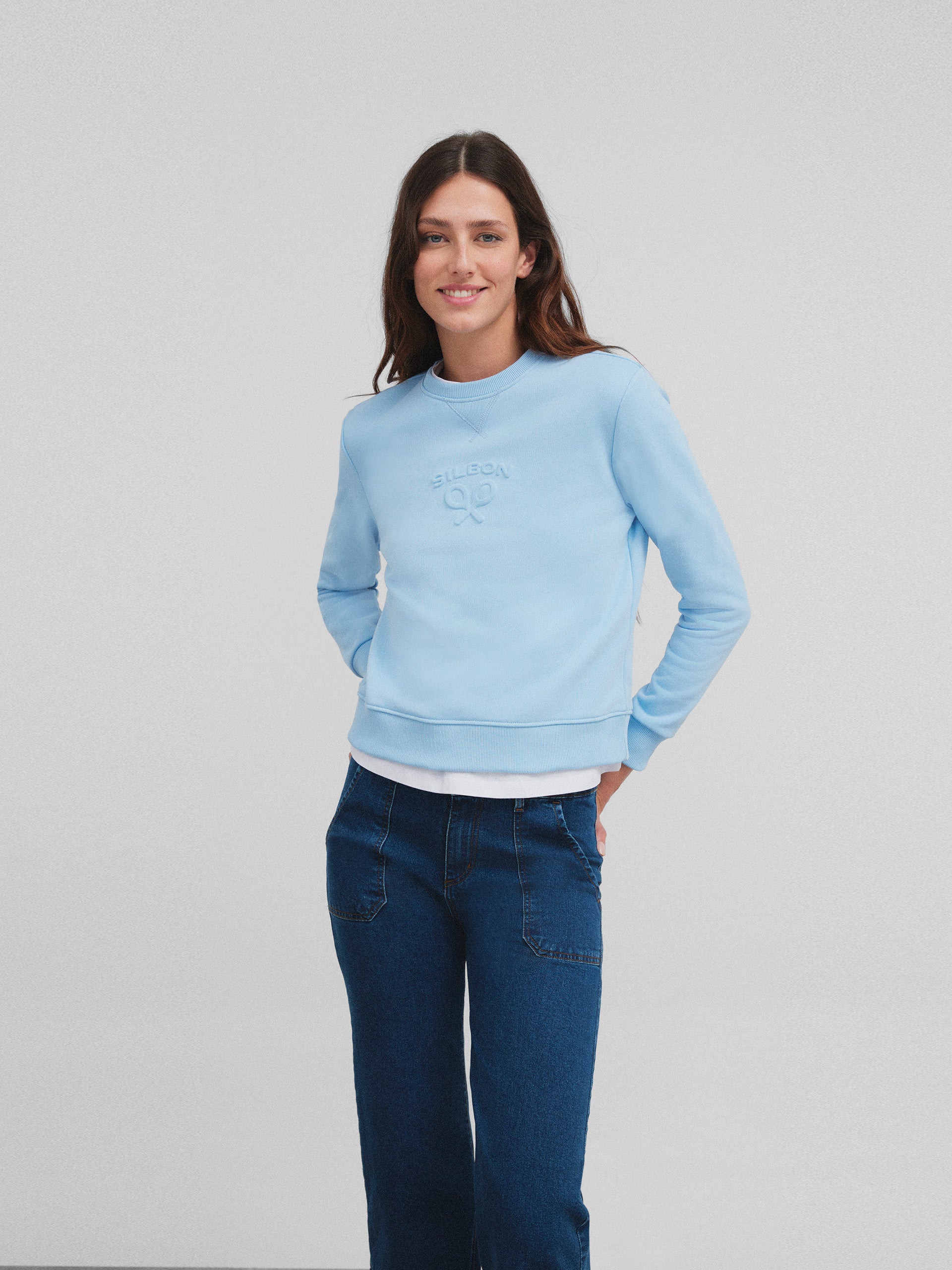 Classic blue silbon woman sweatshirt
