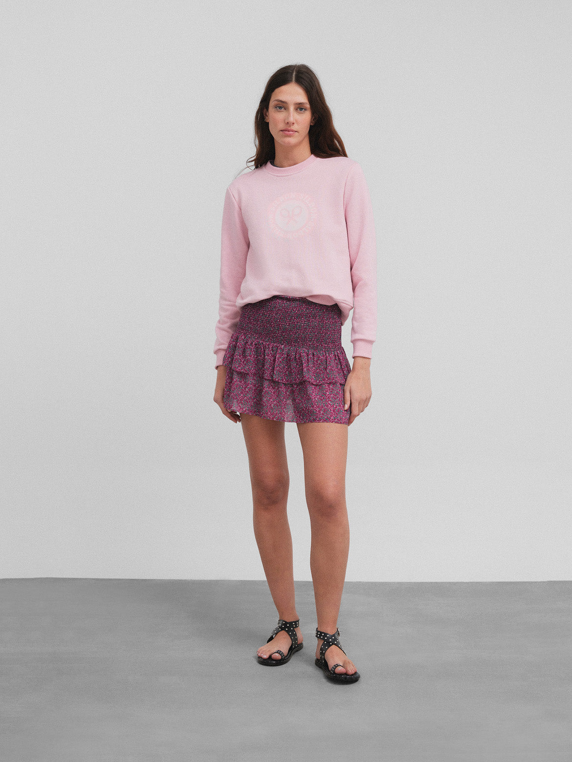 Women's pink circle racket sweatshirt