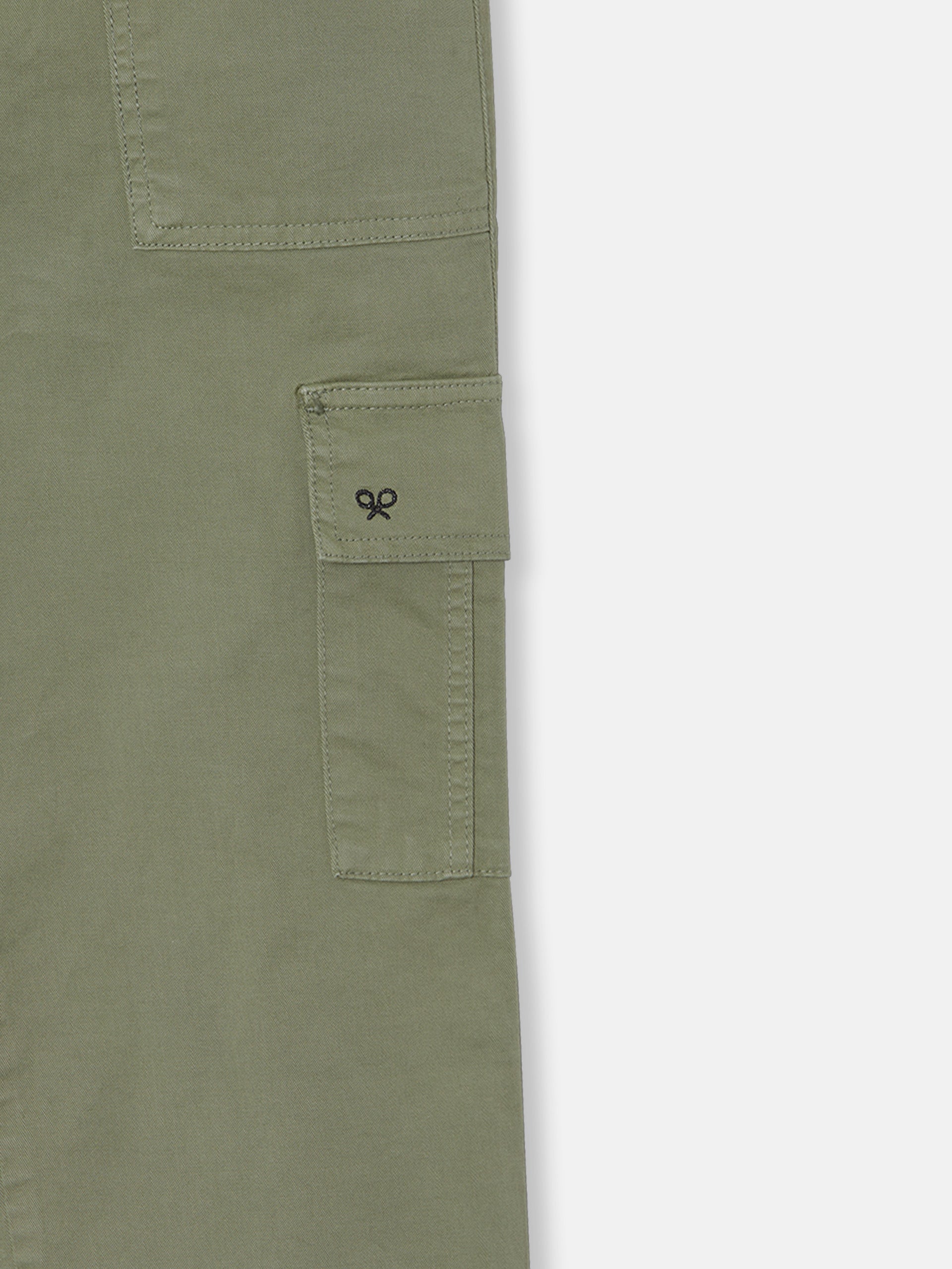 Pantalon woman denim cargo khaki
