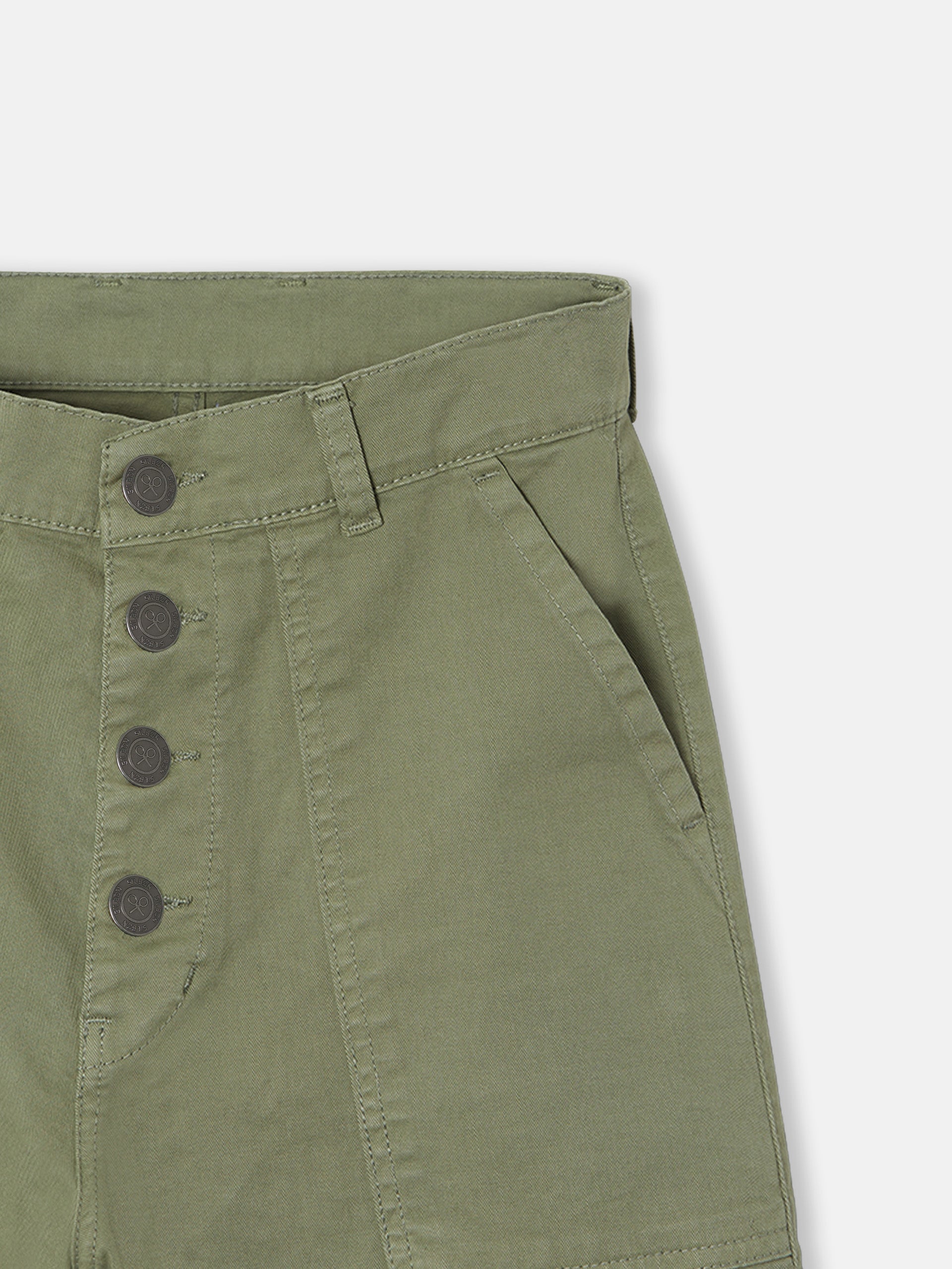 Pantalon woman denim cargo khaki