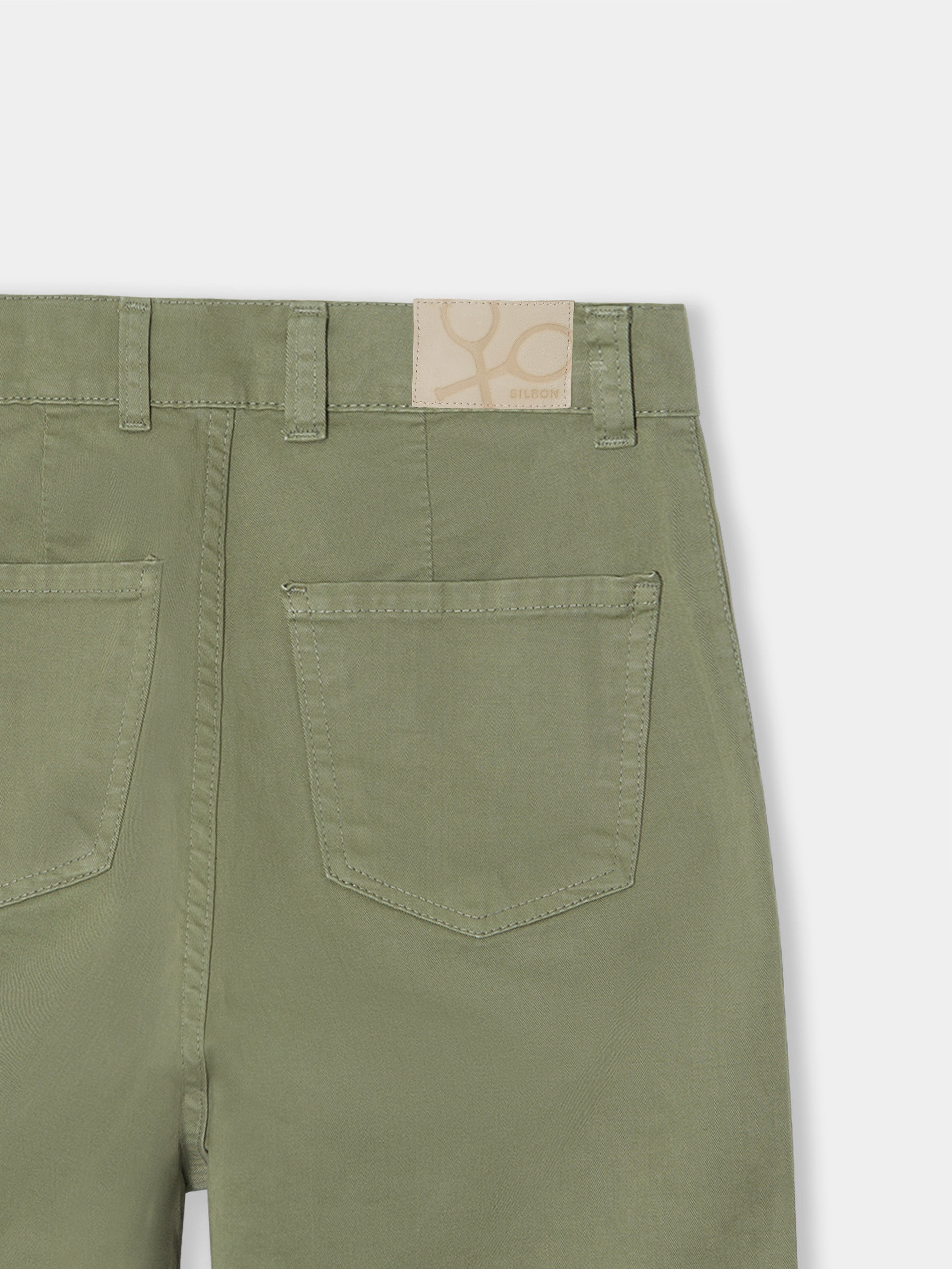 Pantalon woman denim cargo khaki