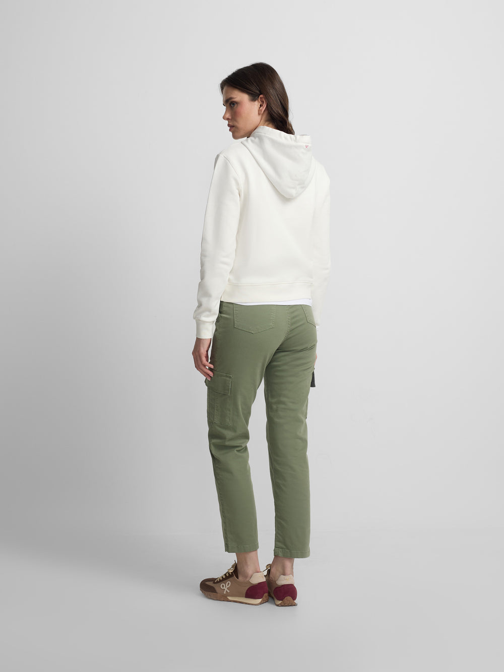 Pantalon woman denim cargo khaki