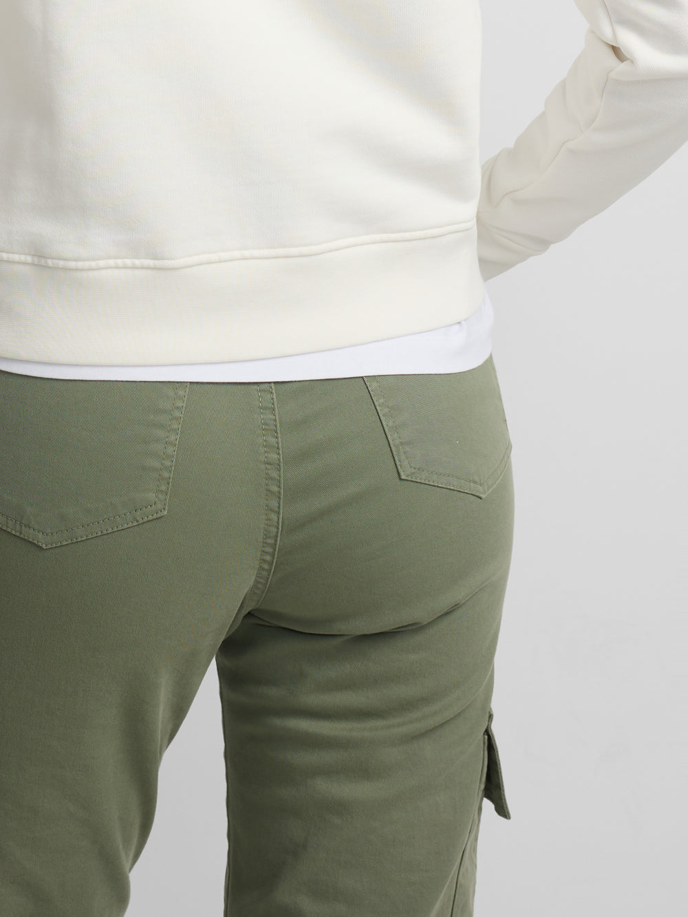 Pantalon woman denim cargo khaki