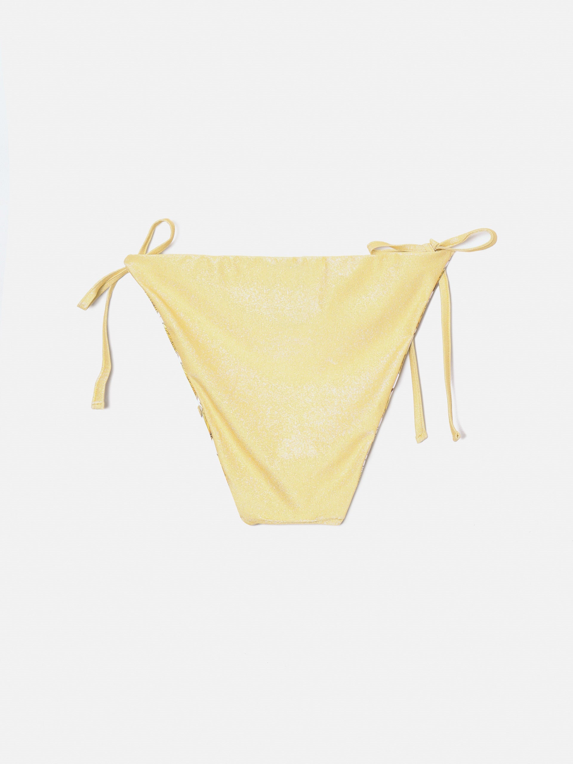 Yellow printed reversible bikini bottoms