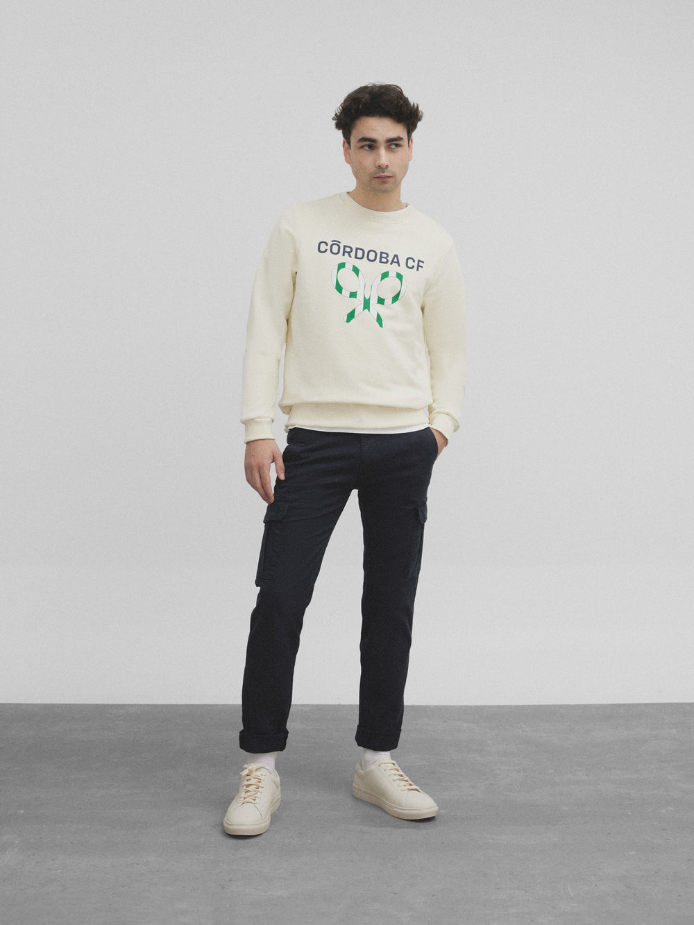 Sudadera cordoba cf crema