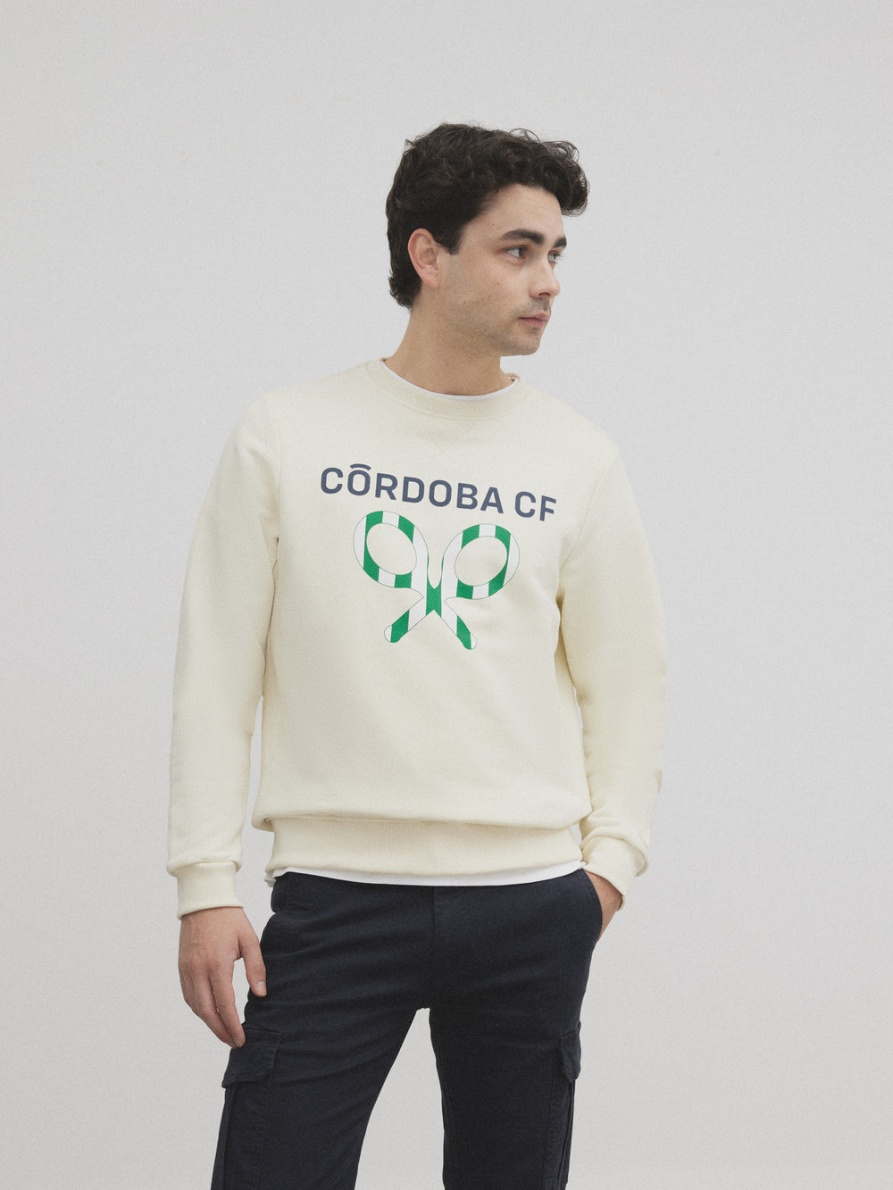 Sudadera cordoba cf crema