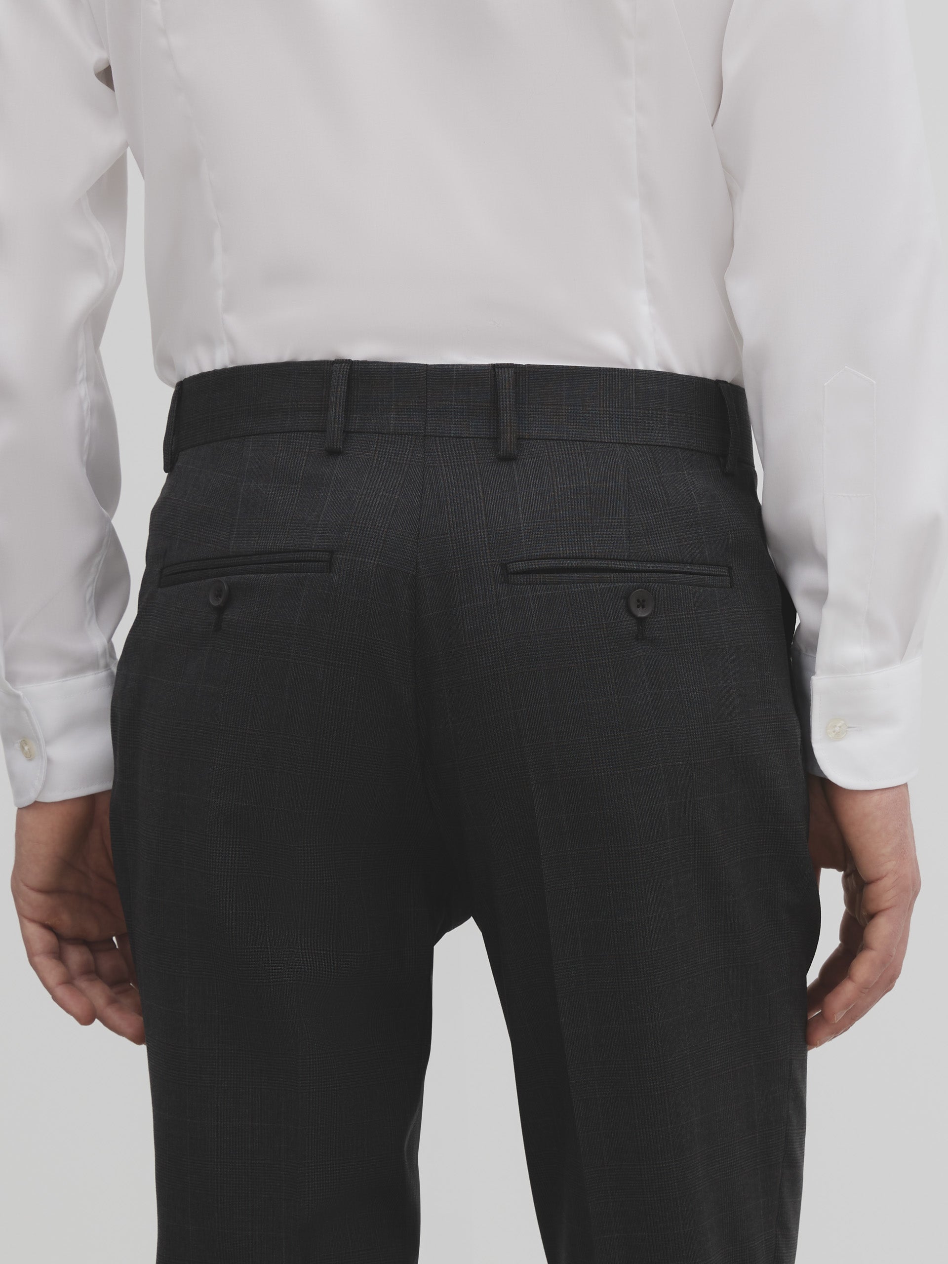 Gray prince of wales suit pants