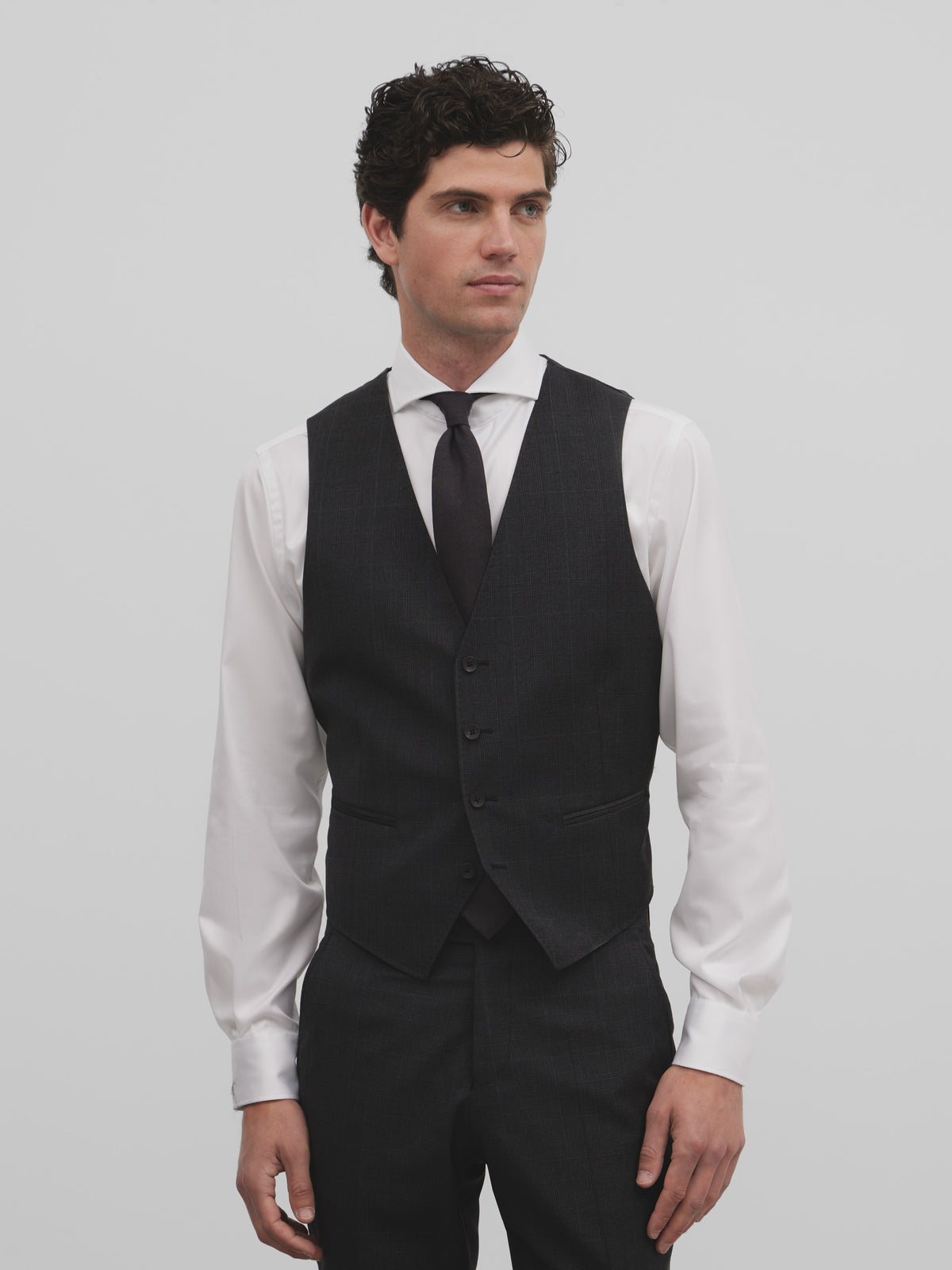 Gilet de costume prince de Galles gris