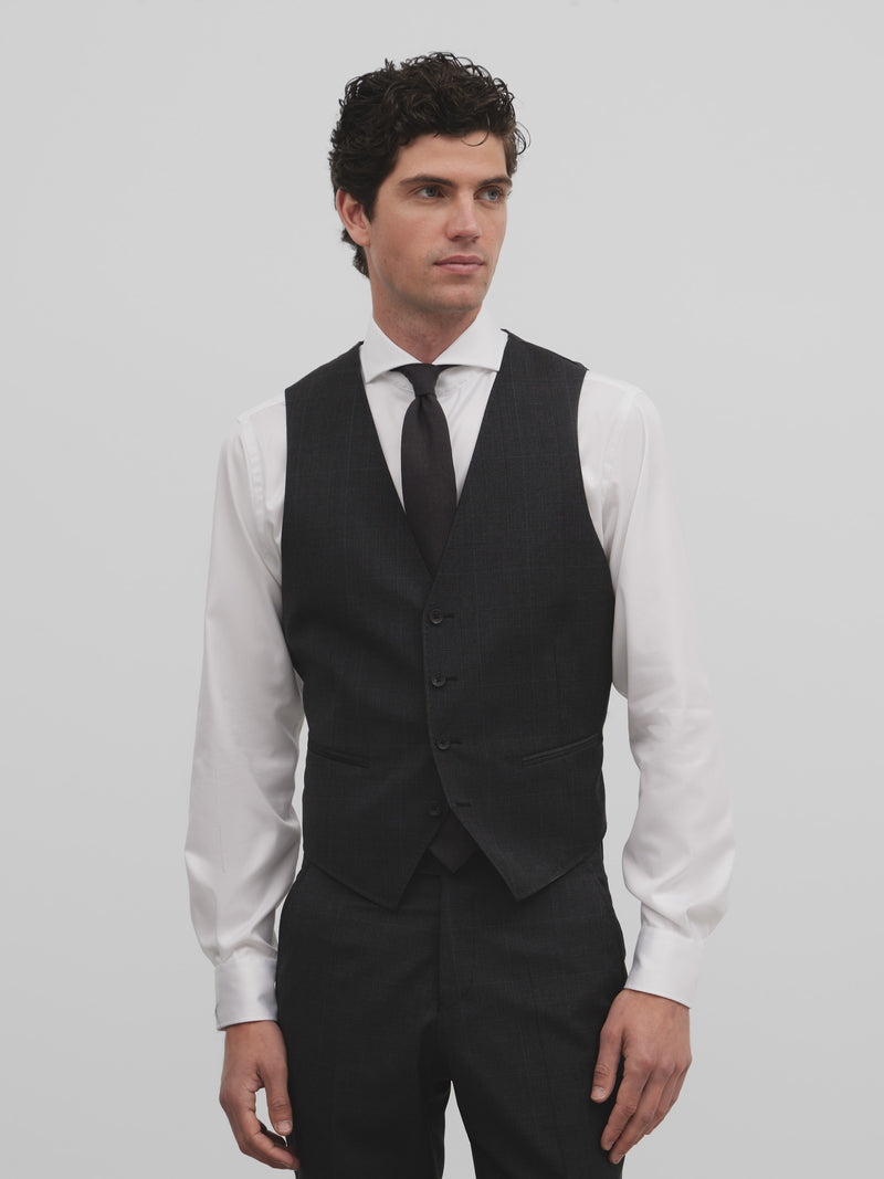Chaleco traje principe de gales gris
