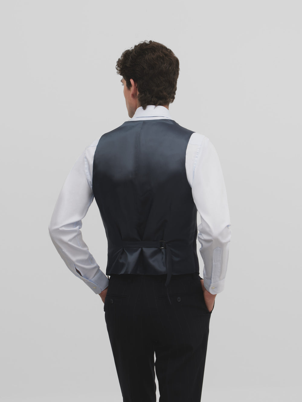 Chaleco traje raya diplomatica azul marino