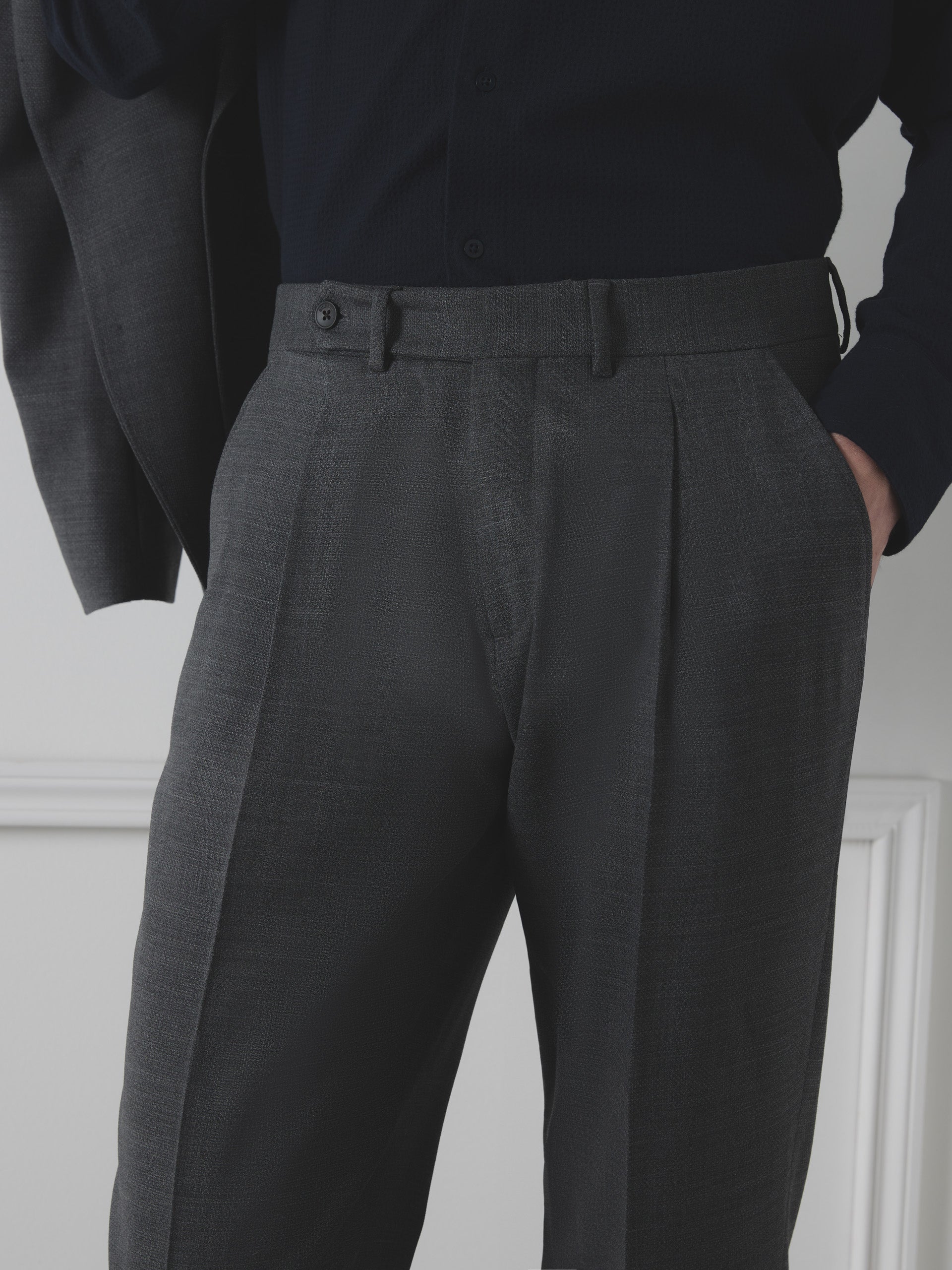 Pantalon de costume gris unique Silbon