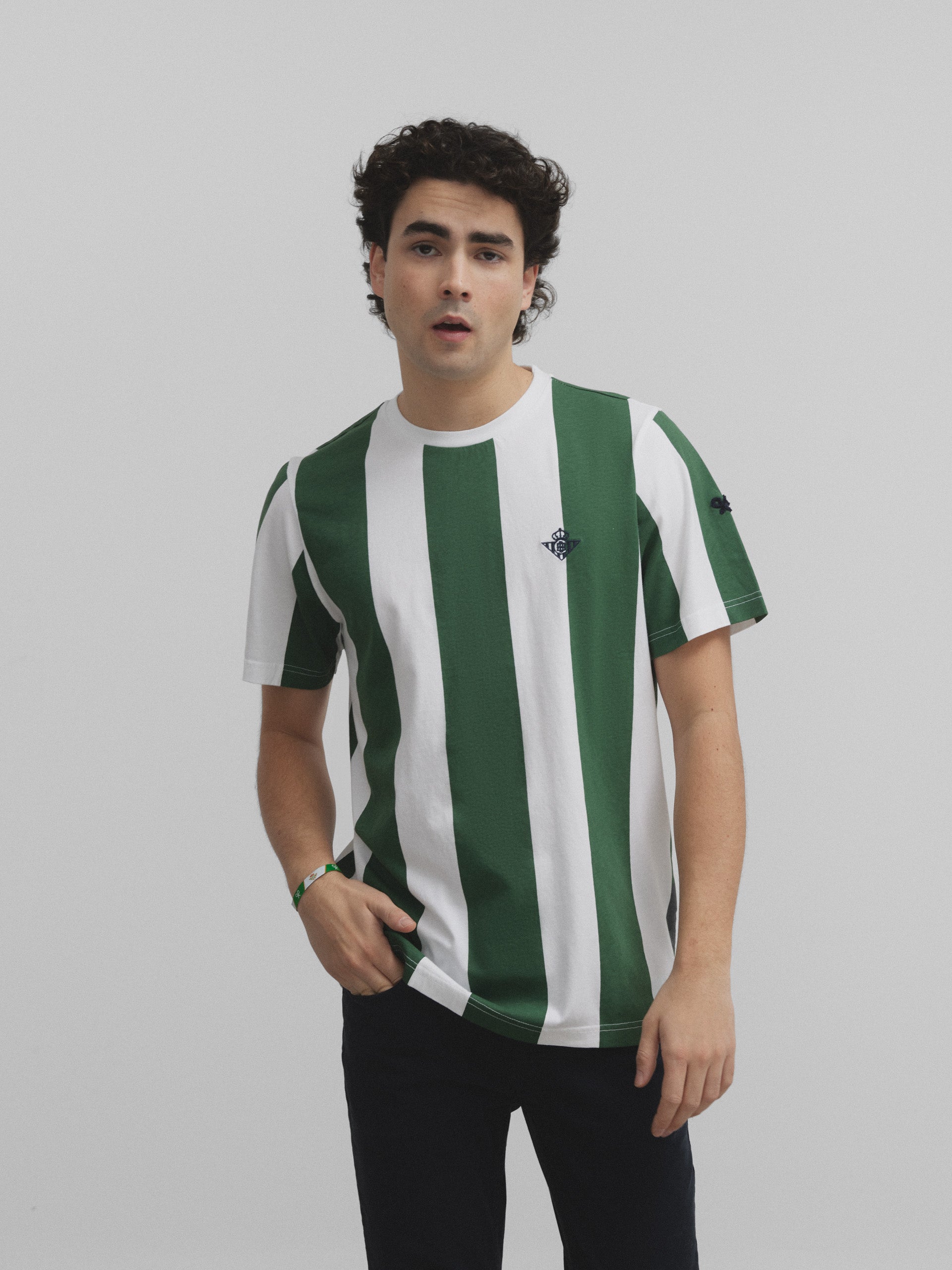 Betis green retro striped t-shirt