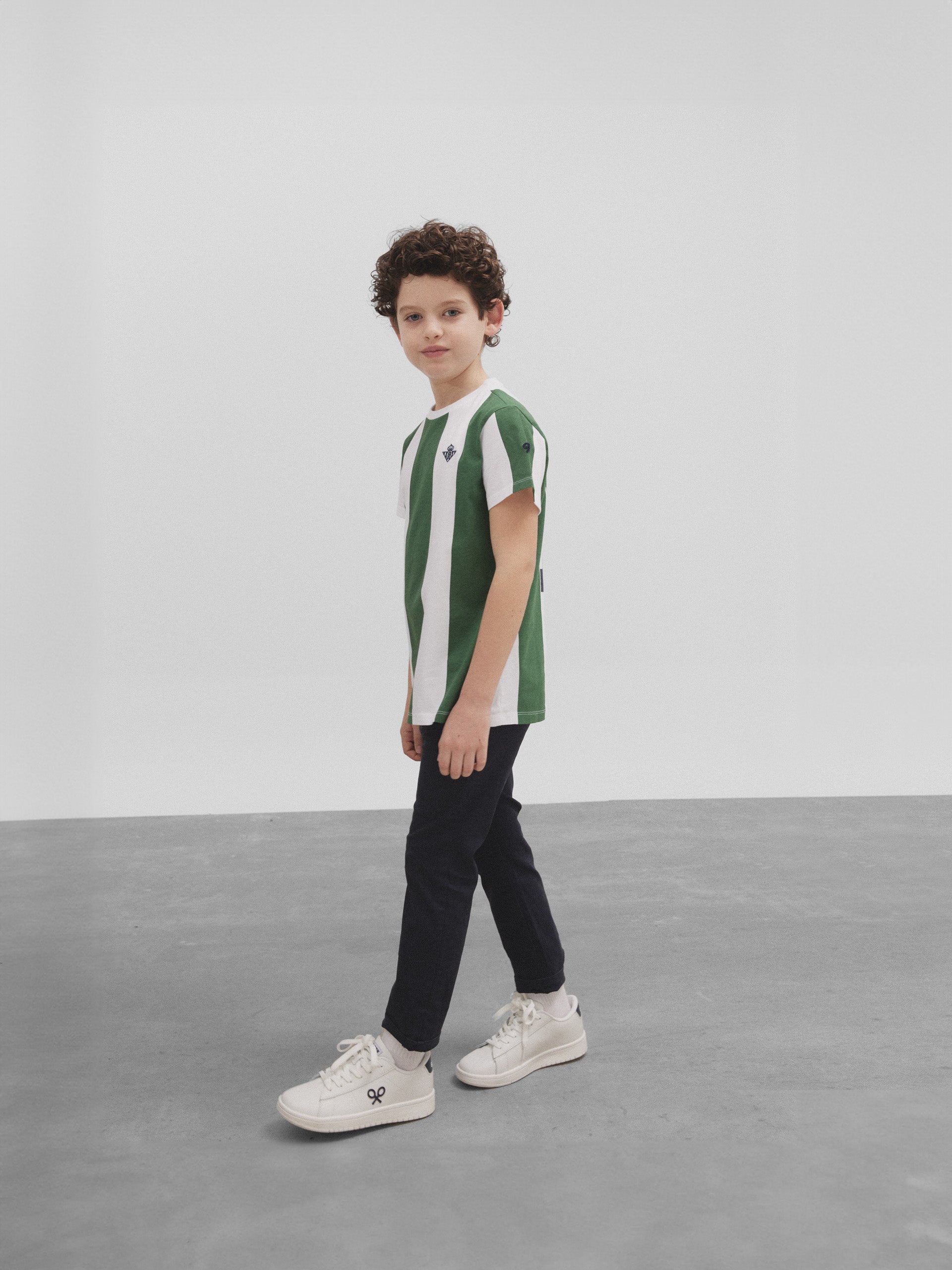 T-shirt enfant rayé rétro betis vert