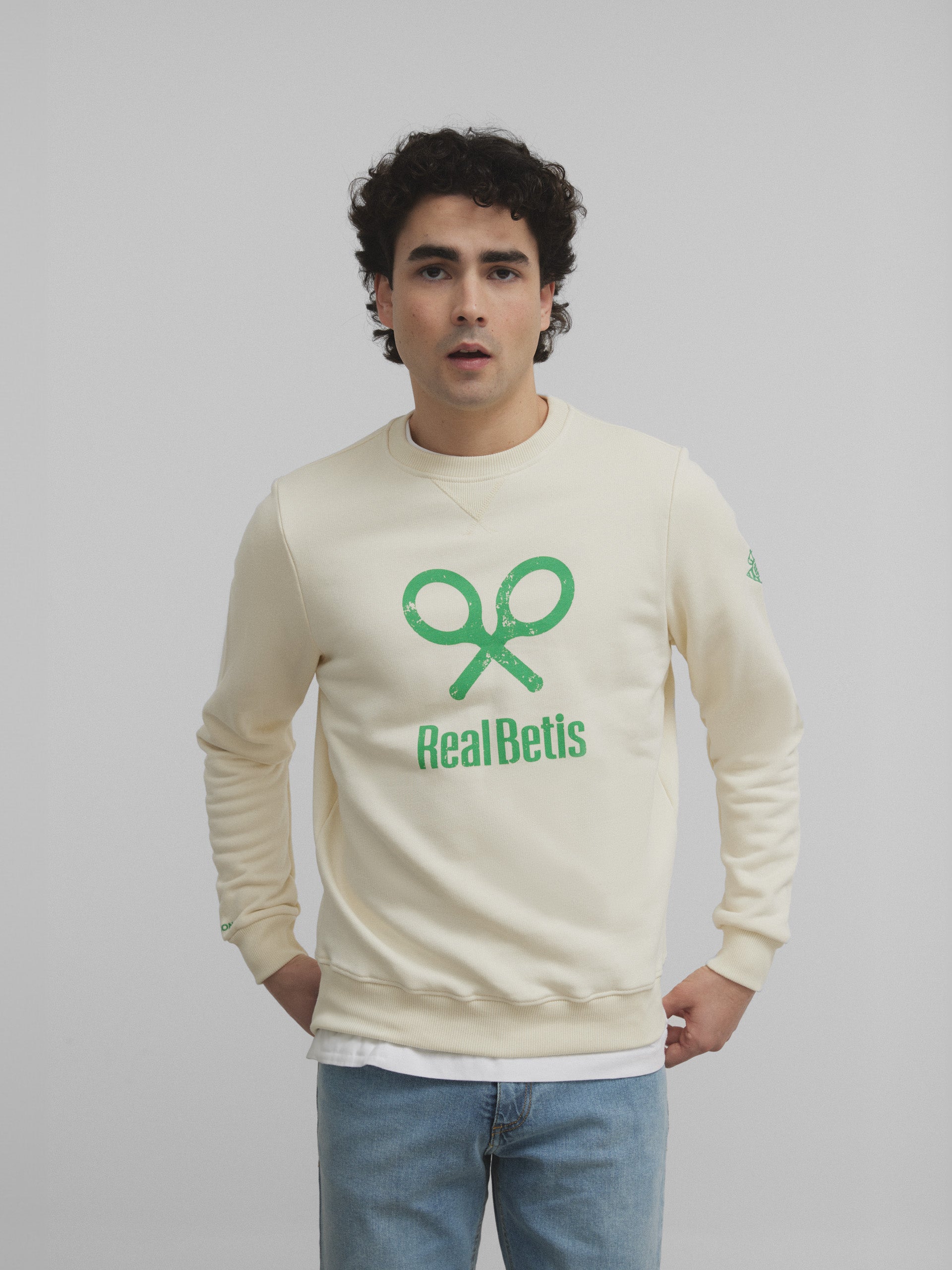 Sweat-shirt raquette Real Betis crème