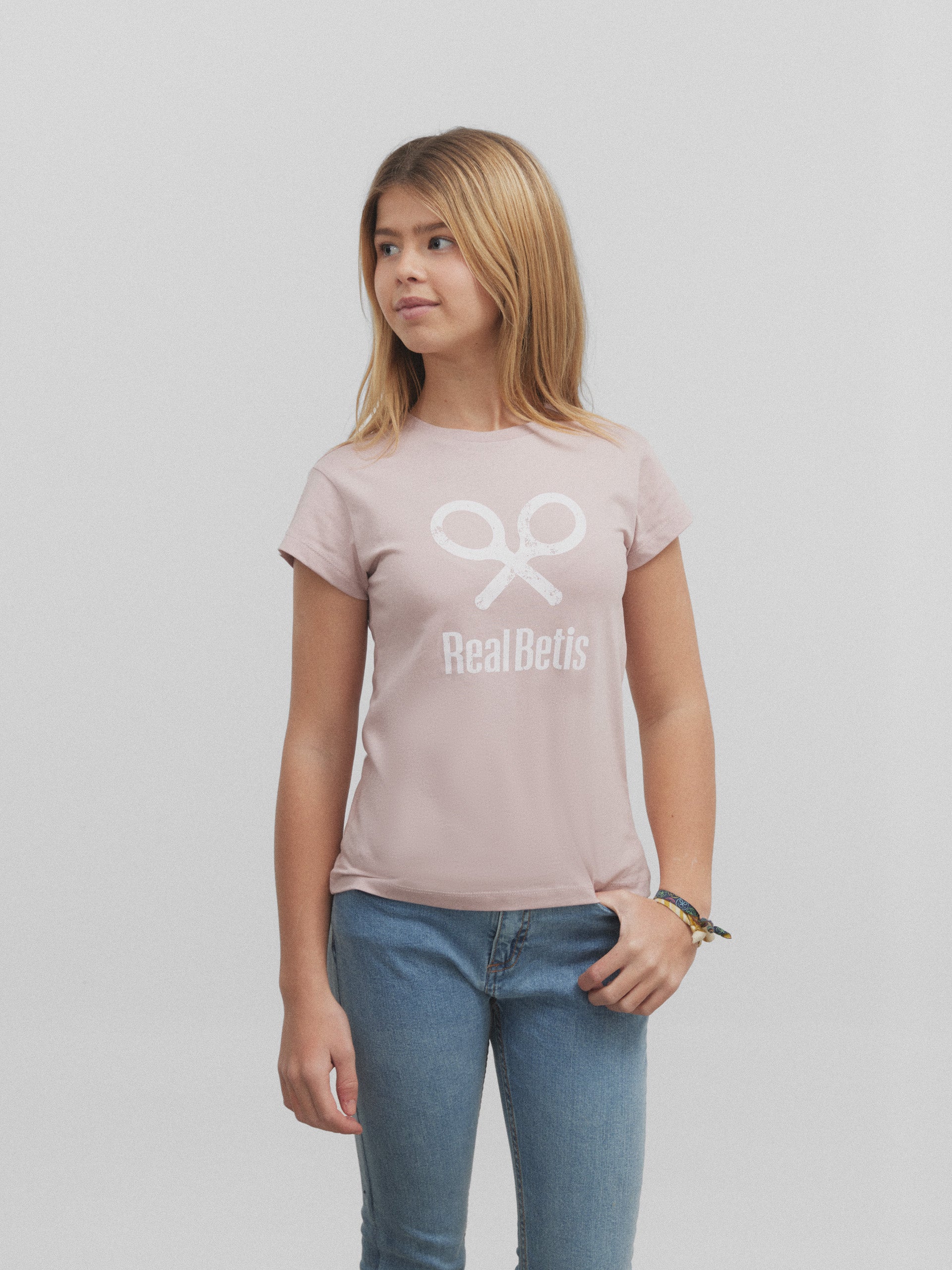 Camiseta girl raqueta real betis rosa