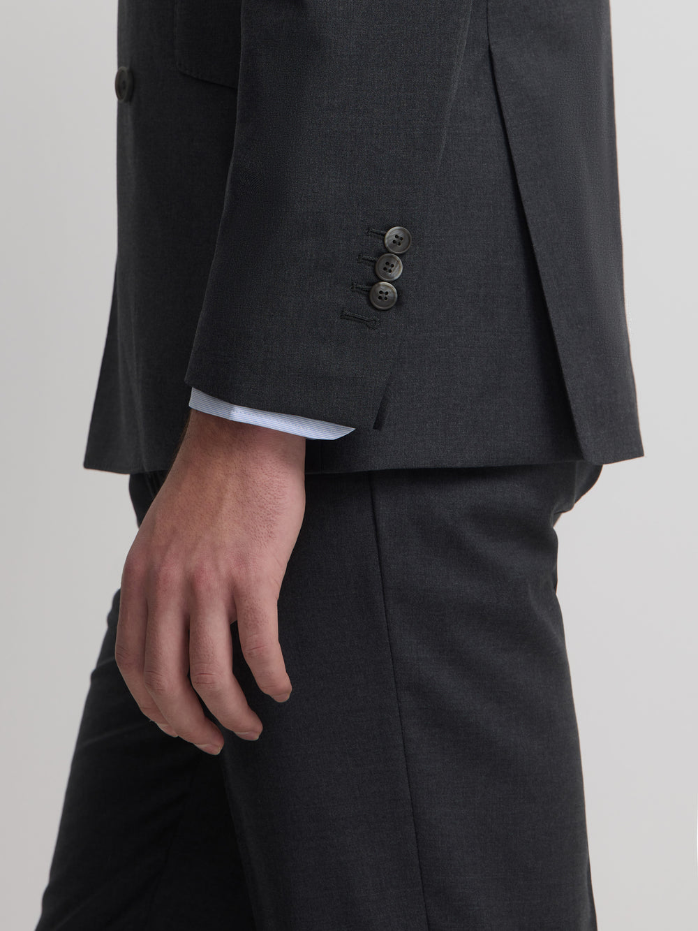 Americana traje cruzado stretch gris