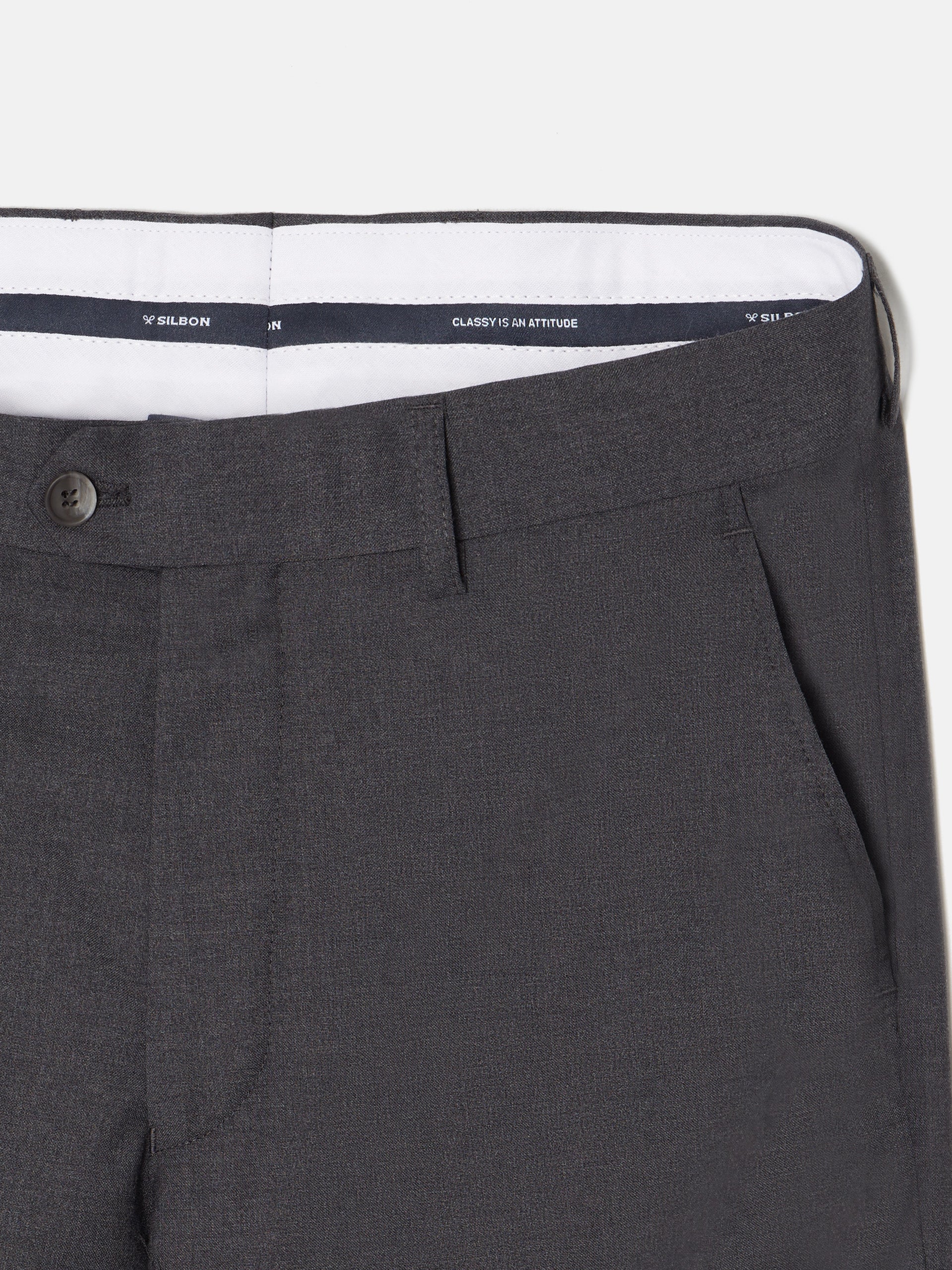Pantalon traje cruzado stretch gris