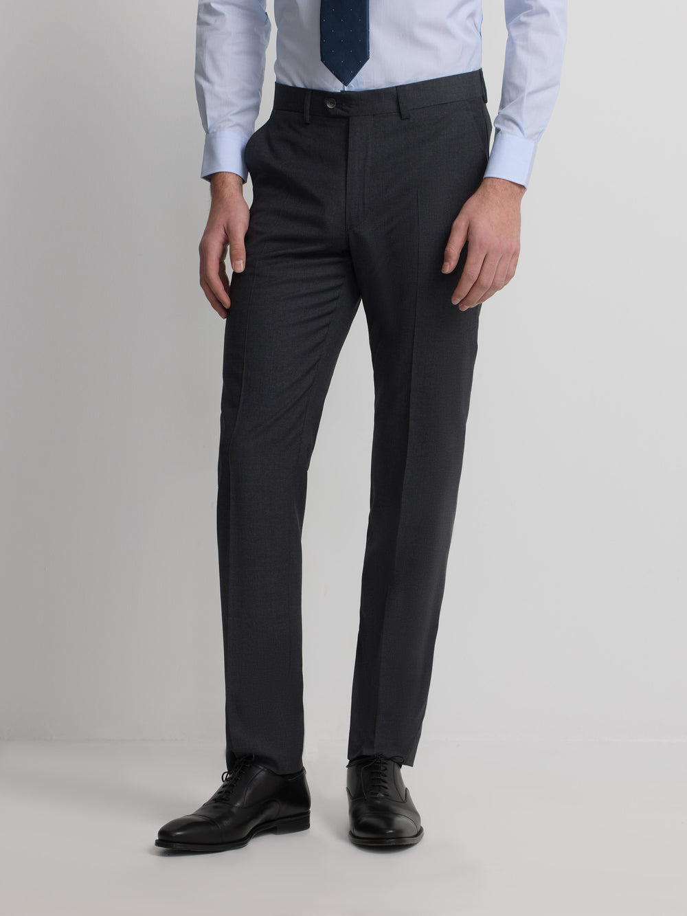 Pantalon traje cruzado stretch gris
