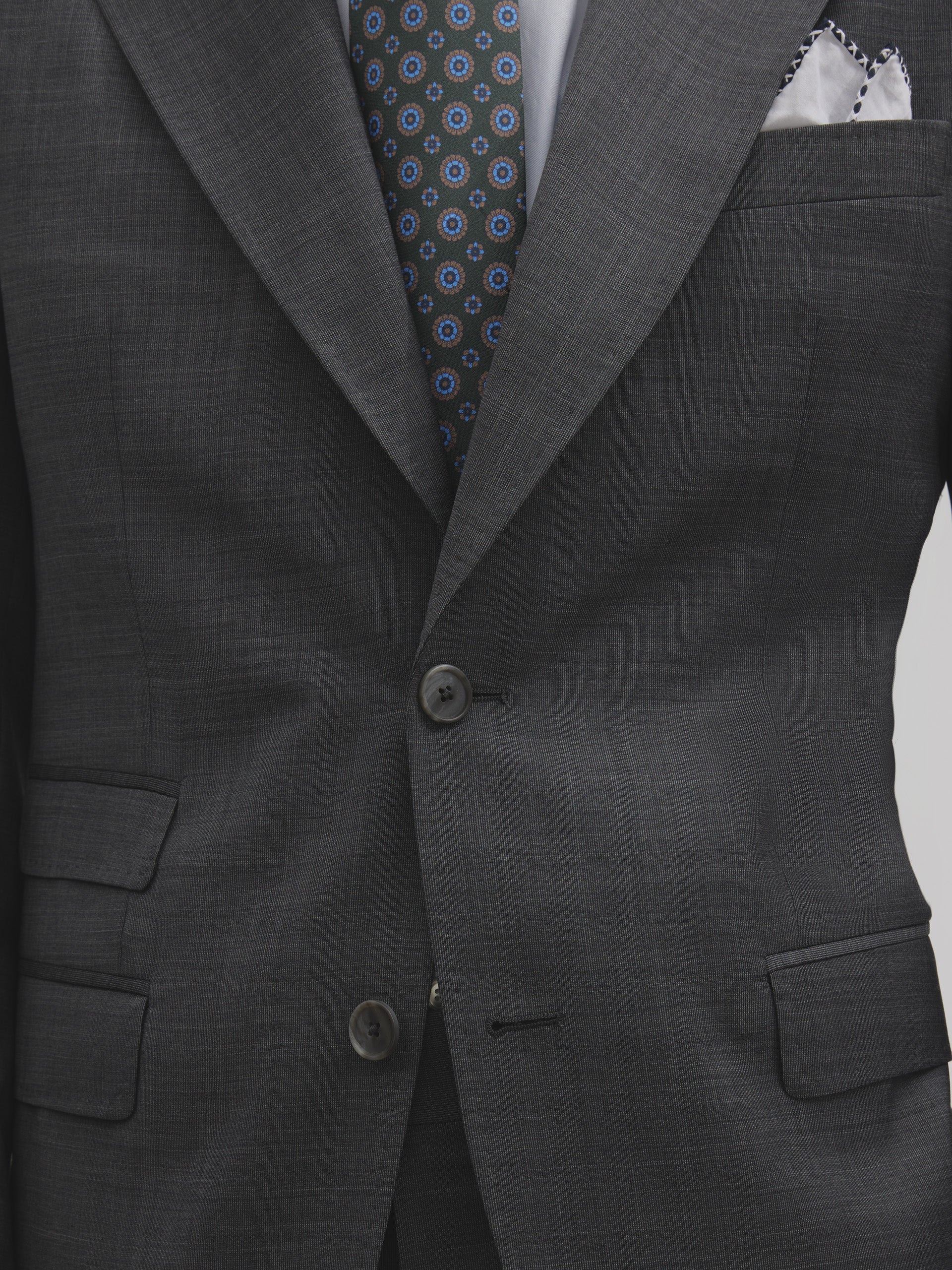 Gray fil a fil suit jacket